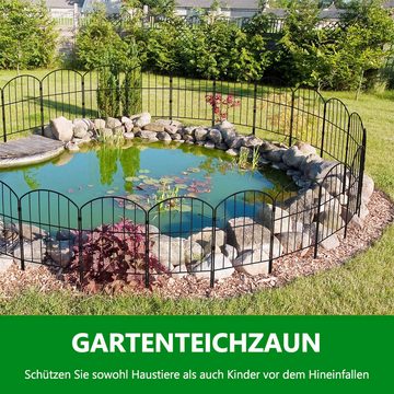 Novzep Gartenzaun Gartenzaun, insgesamt 10 Fuß x 24 Zoll, Gartenzaun, Tierbarriere, 10 Stück rostfreie Metallzaunplatten, für Hundehof, Terrasse