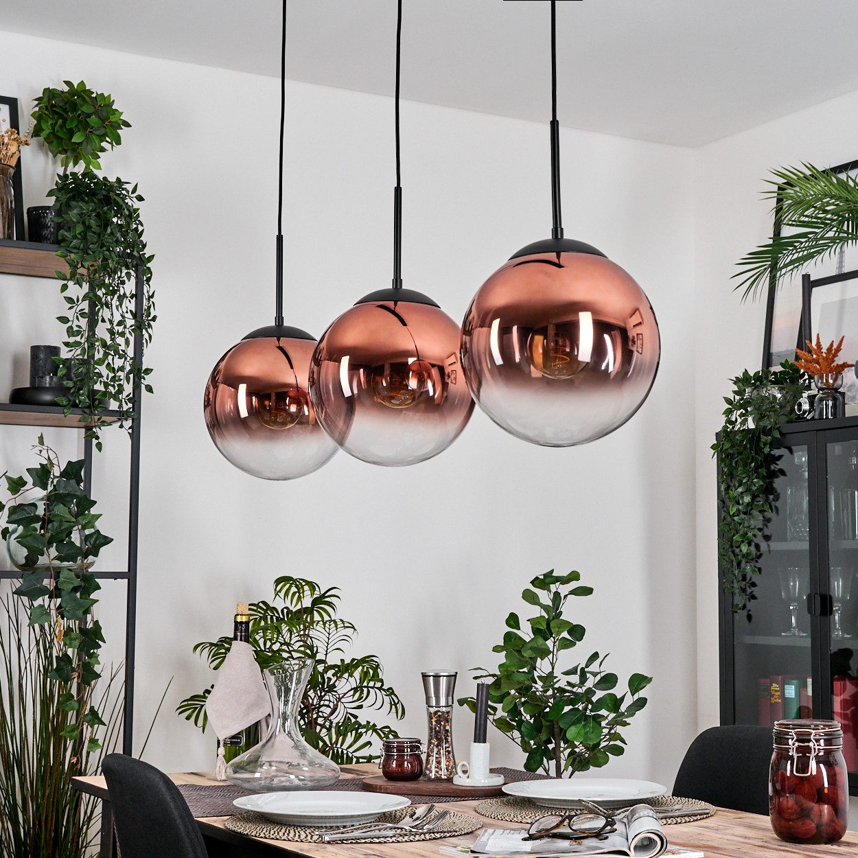 hofstein Hängeleuchte Hängelampe aus Metall/Glas in günstig online kaufen