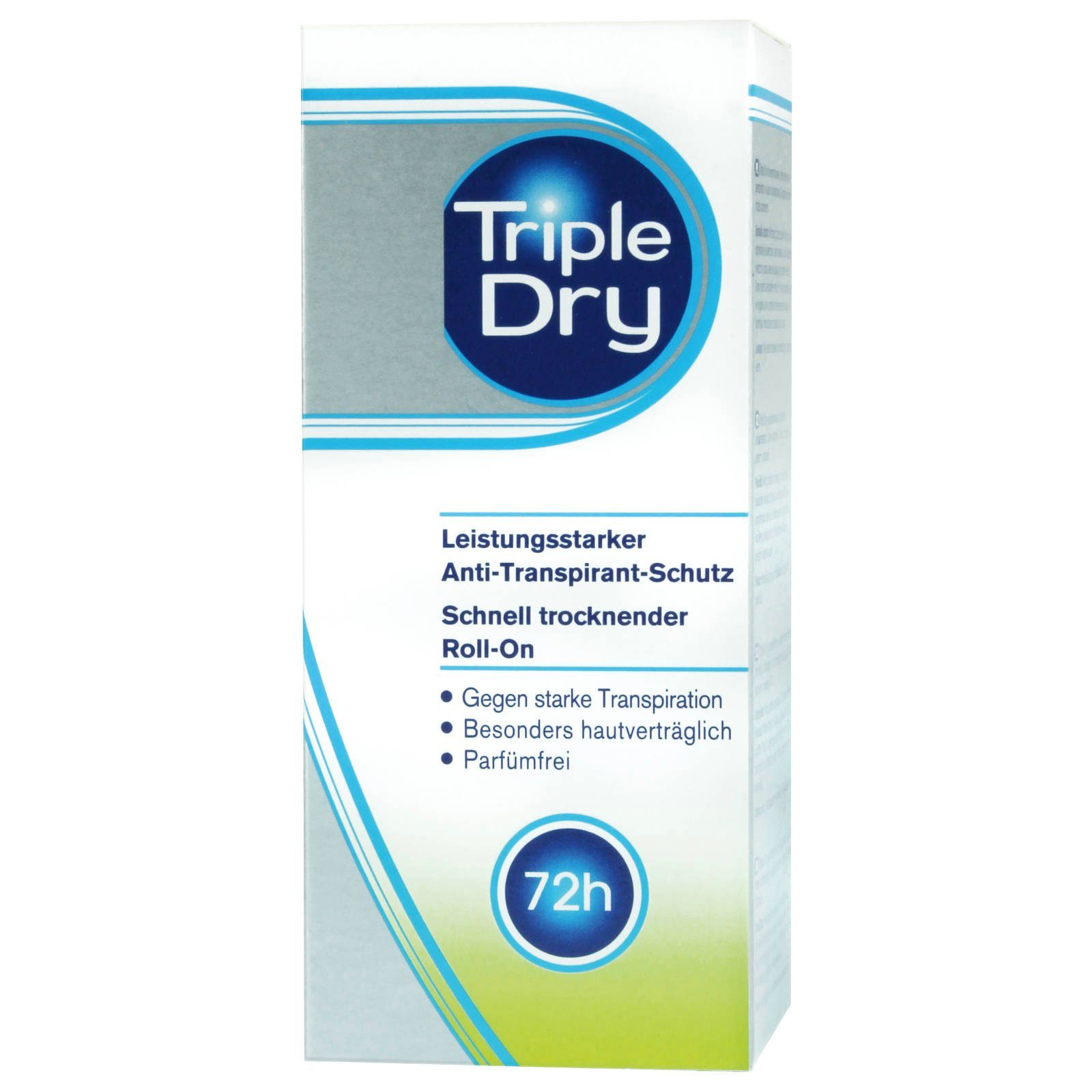 h x für Roll-On Dry anti-transpirant parfümfrei Schutz Deo-Roller 3-fach Schutz 72 6-tlg., Spezielle zuverlässigen Set, Wirkformel 50 ml, 6 Triple