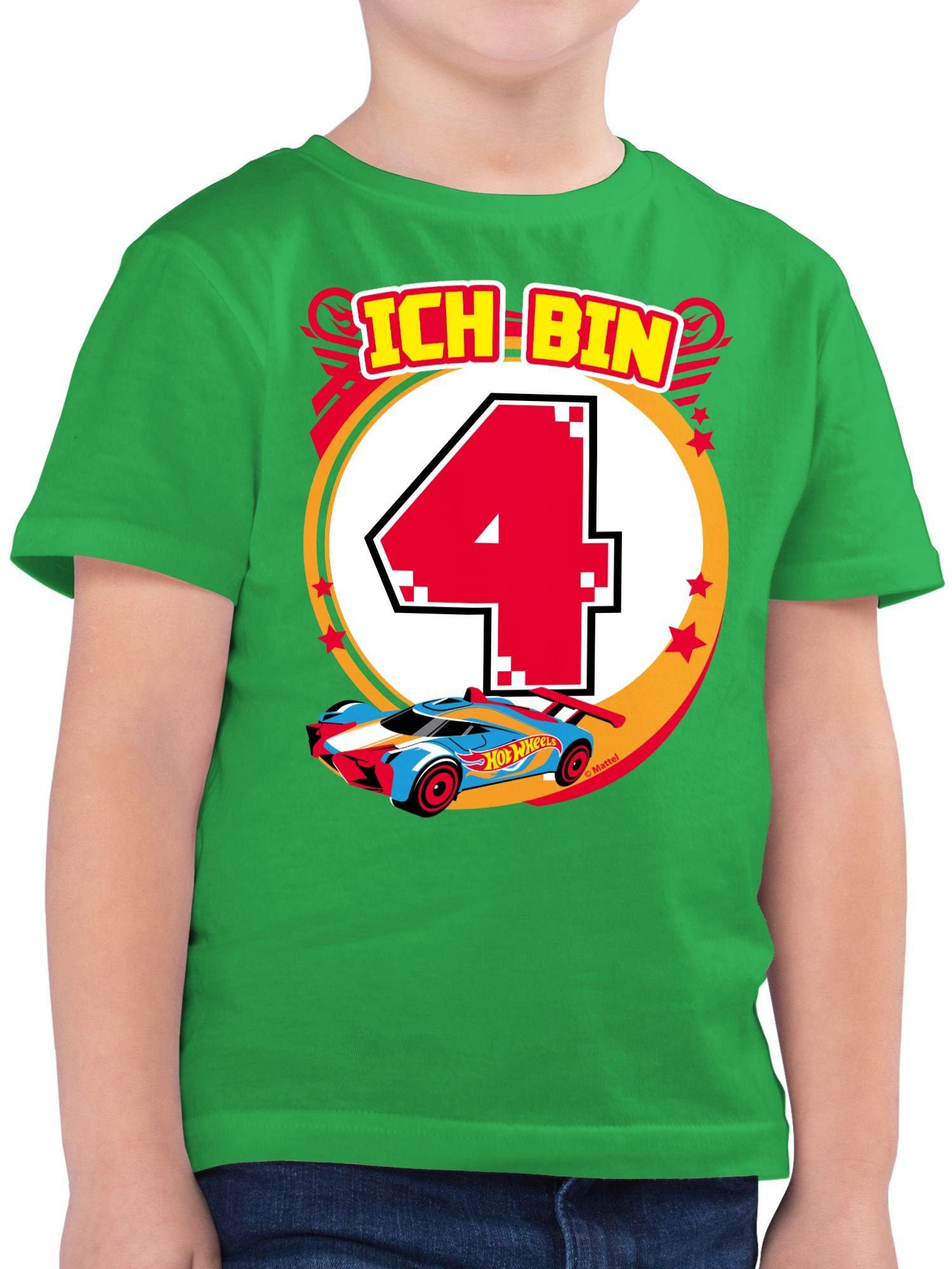T-Shirt Hot 4 03 Rennauto Wheels Ich Shirtracer Jungen bin - Grün