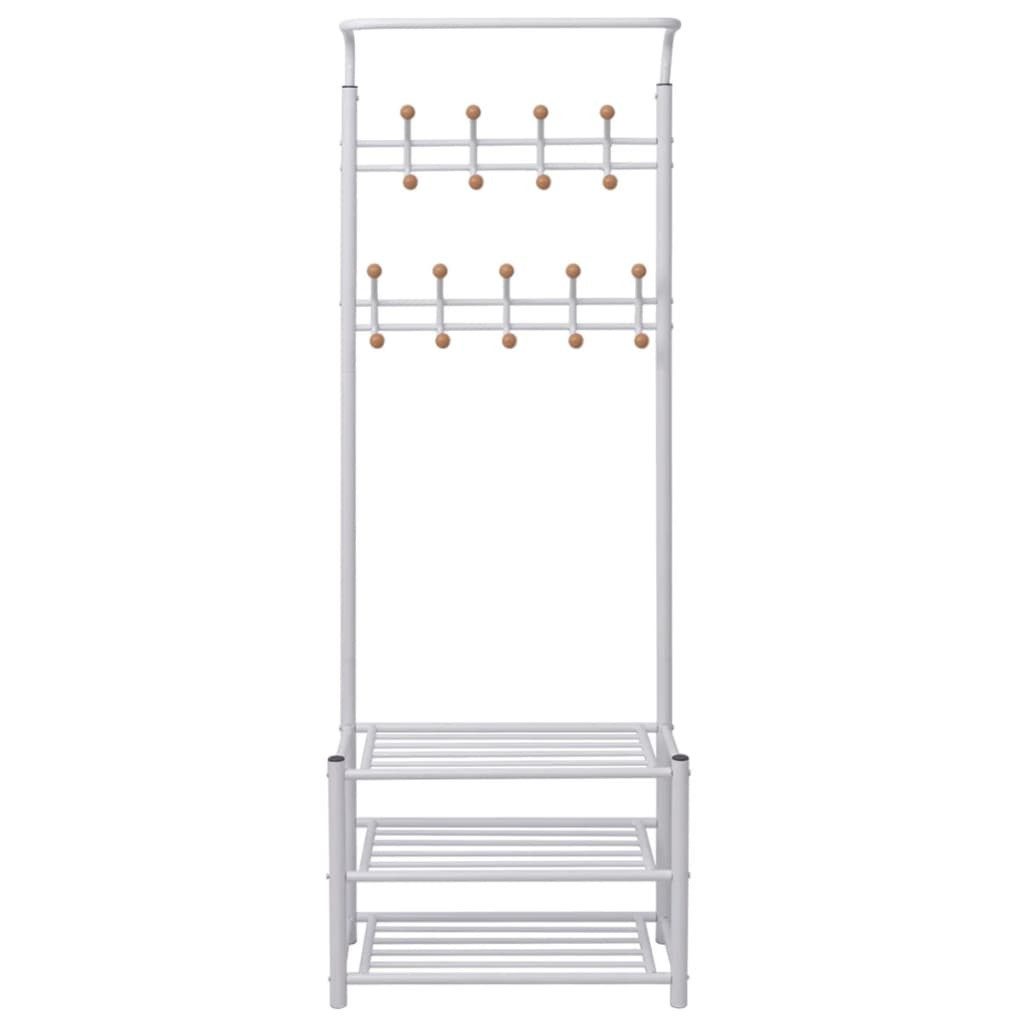 vidaXL Garderobenständer Garderobe mit Schuhablage 68×32×182,5 cm Weiß, (1 St)