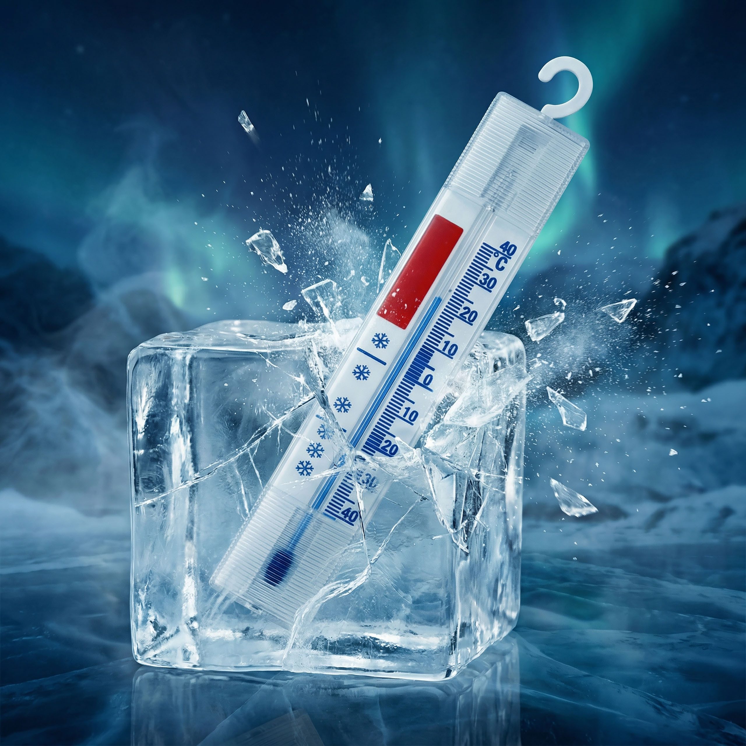 Lantelme Kühlschrankthermometer Analog mit Haken Gefrierschrankthermometer Kühlschrank Thermometer, 2-tlg., Made in Germany, Stückzahl Wählbar, mit Haken zum aufhängen, + - 40°C