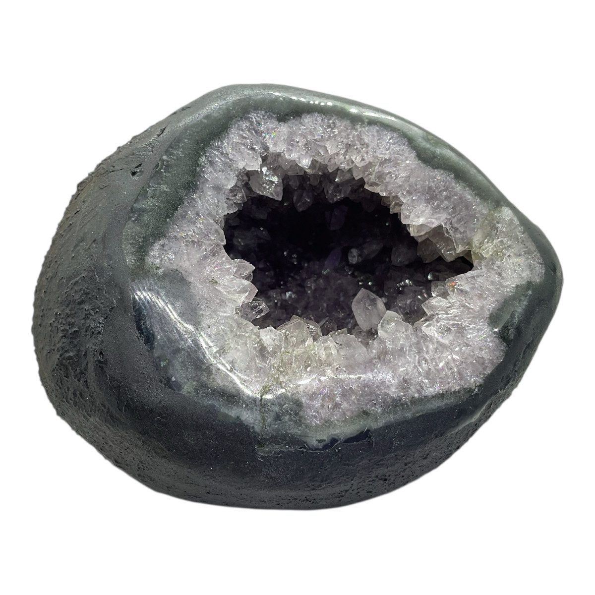 Steinfixx® Edelstein Amethyst Minidruse mit phantastischen Kristallen 10x9x8 cm 670gr., (Unikat-Masterpiece, 1-St., Ideal für Schreibtisch - Highlight für jeden Raum), AAA-Qualität aus Brasilien