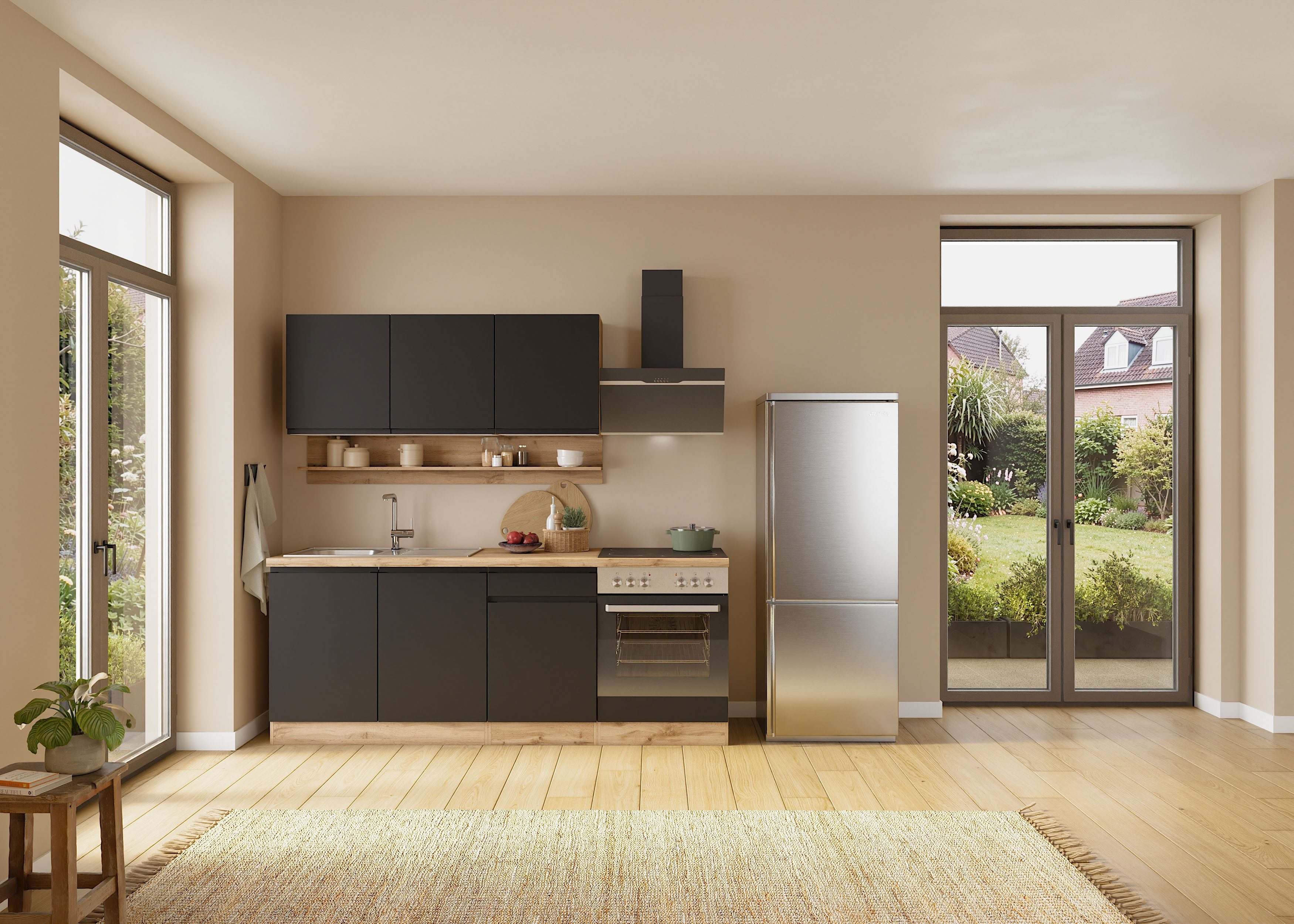 KOCHSTATION Hängeschrank KS-Virginia,neu in verbesserter Ausführung (Stauraum, Softclose) Breite 60 cm, Soft-Close, 1 Tür