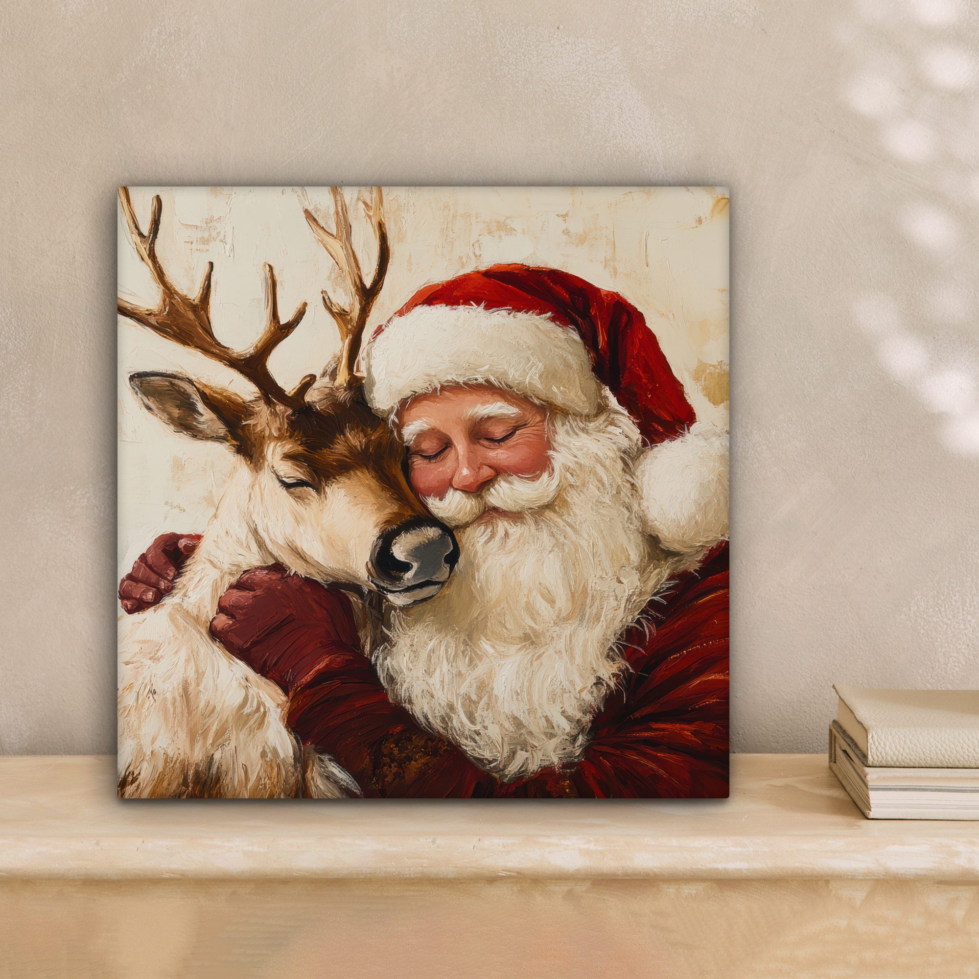 OneMillionCanvasses® Leinwandbild Weihnachtsmann - Rentier - günstig online kaufen