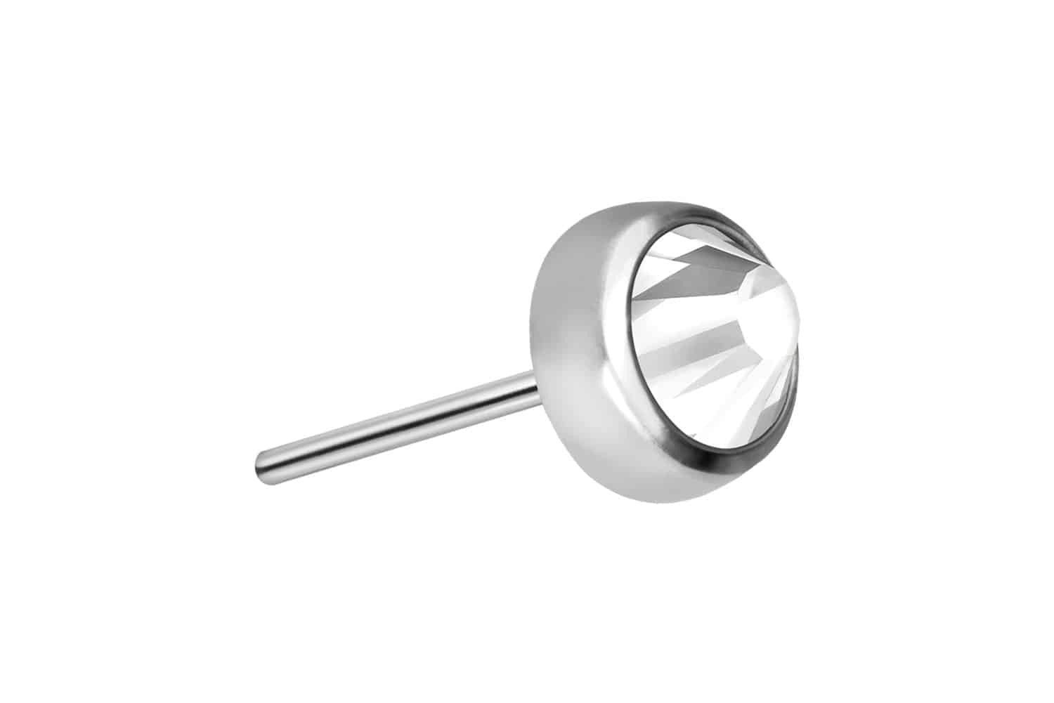 Piercing-Set Titan Disc mit Push Pin KRISTALL