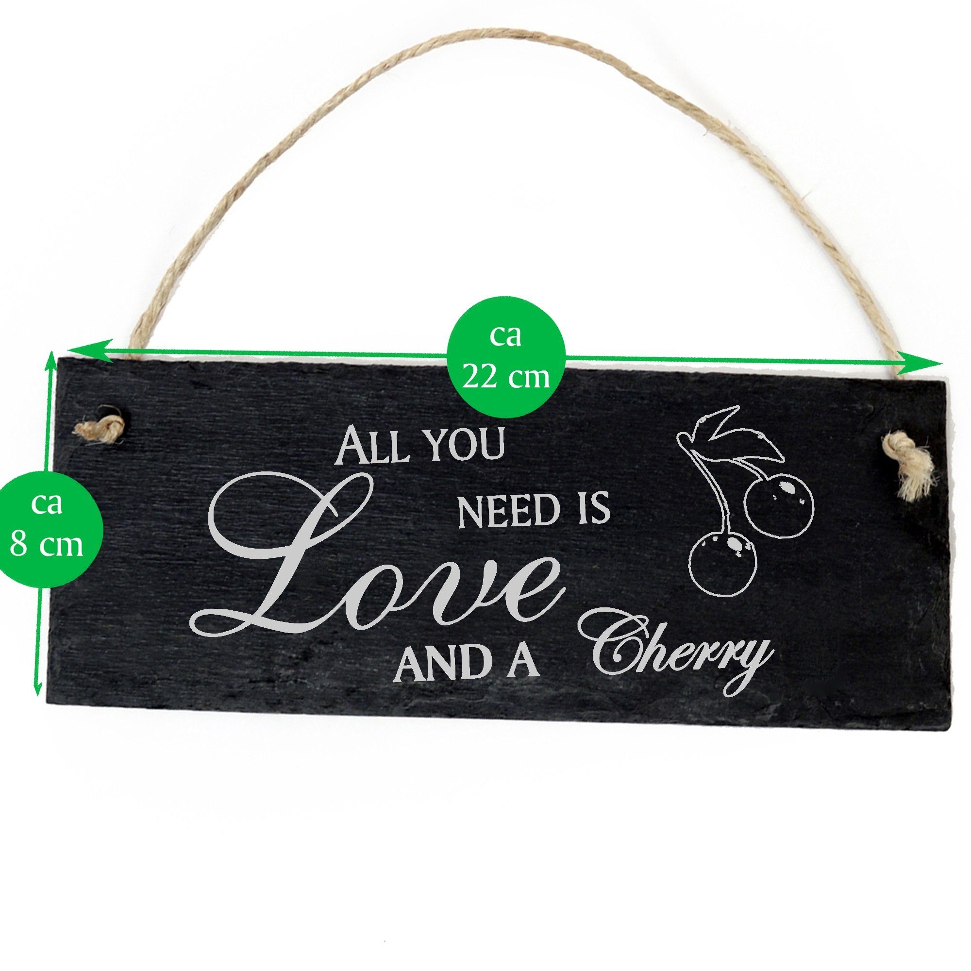 Dekolando Hängedekoration Kirsche 22x8cm need All a Love and Cherry you is
