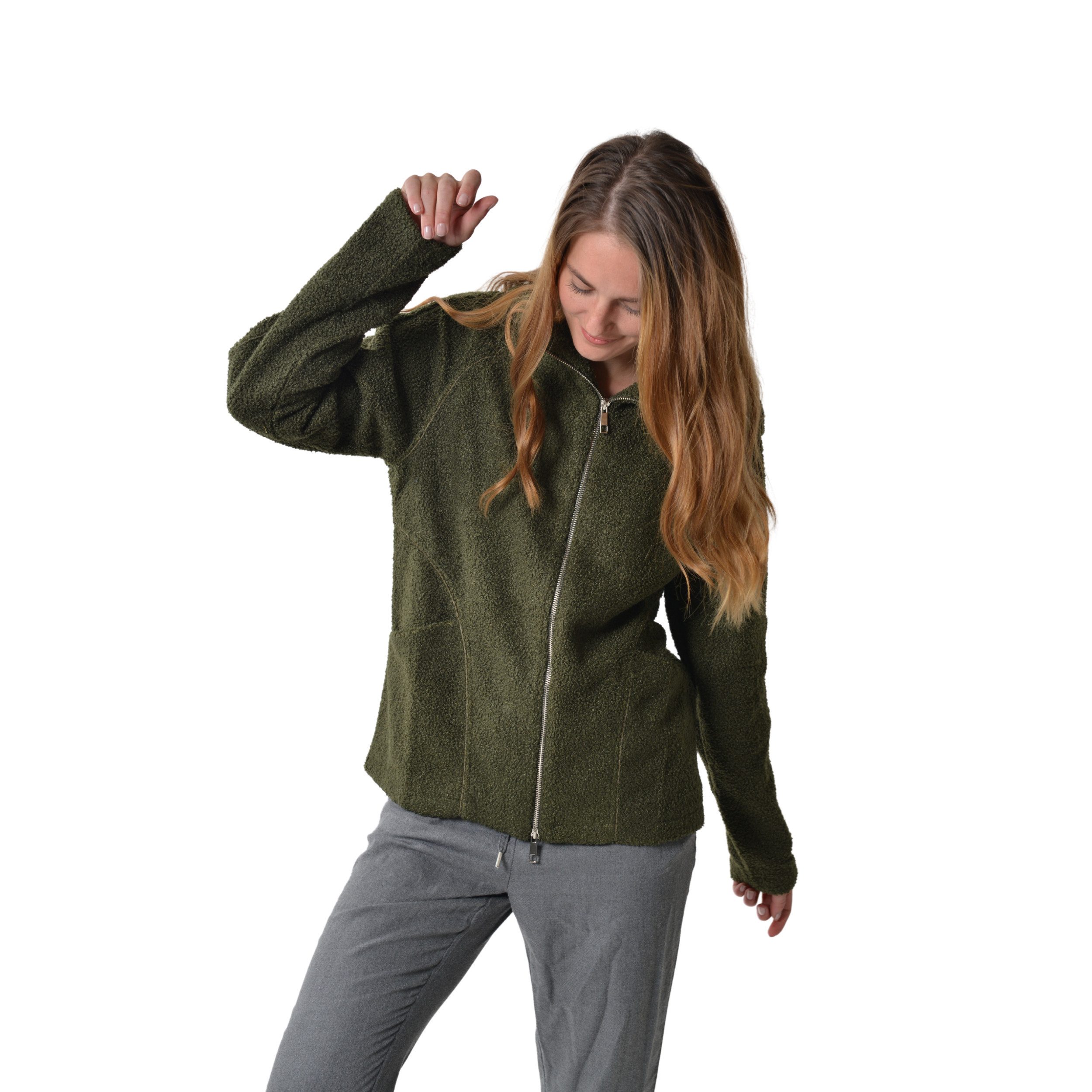 M-Diamant Sweatjacke Unisex Teddy Fleecejacke mit Kapuze Winterjacke Übergangsjacke kuschelig durch weiches Teddy-Fleece – Bild 4 von 5