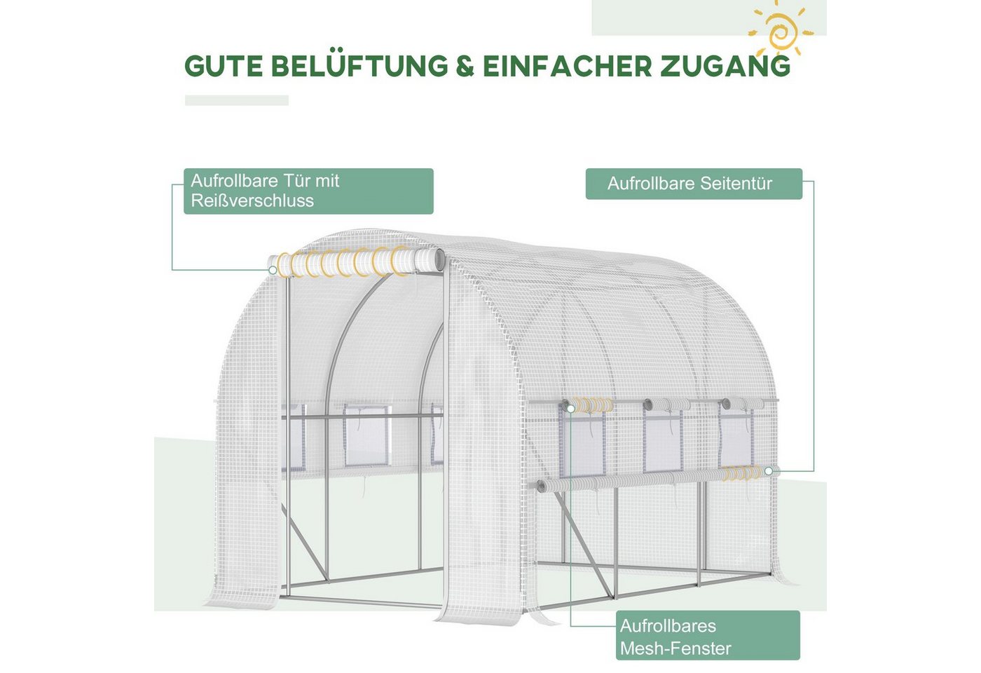 Outsunny Foliengewächshaus Tunnel-Gewä... Outsunny Foliengewächshaus Tunnel-Gewä...
