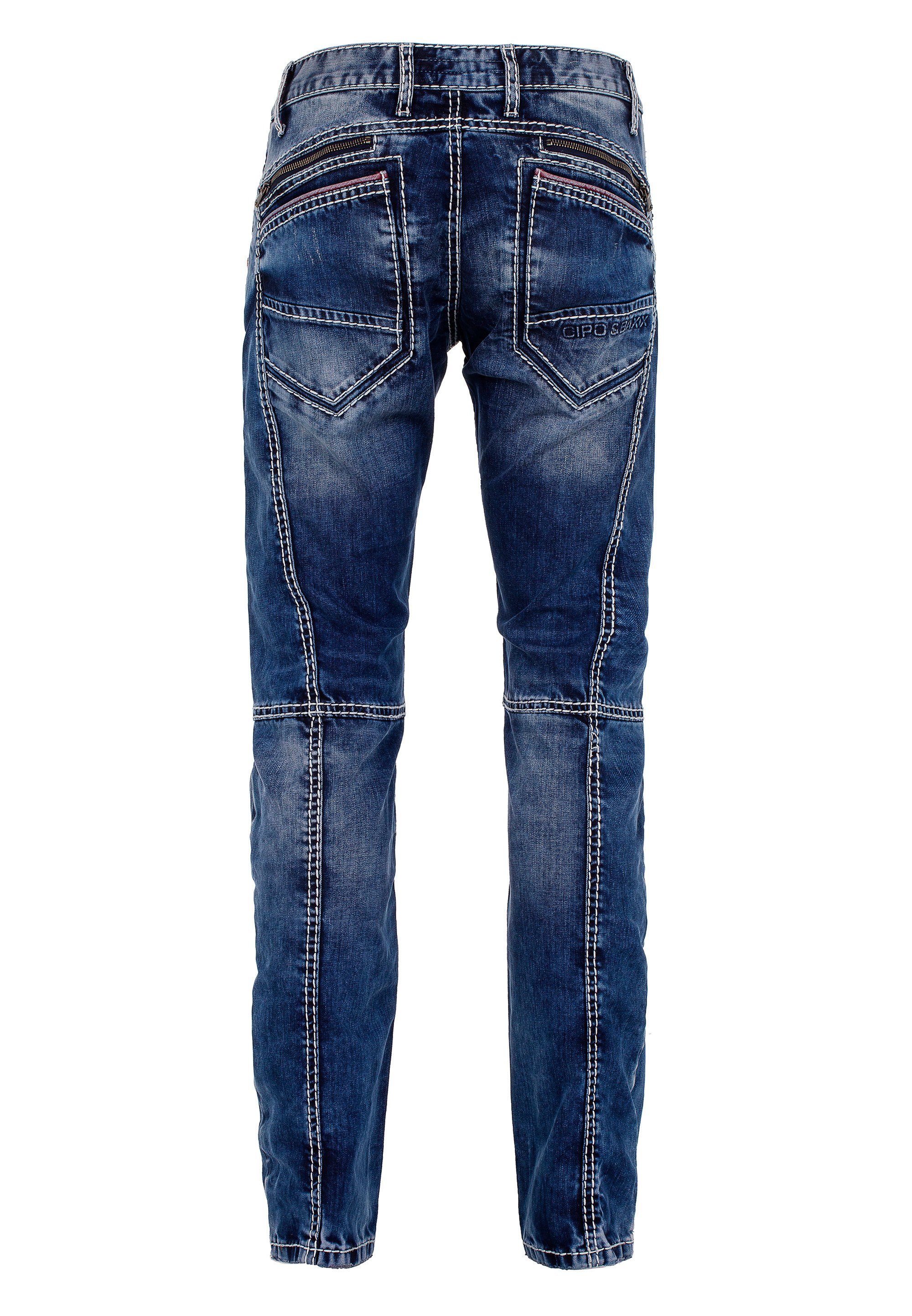 Jeans trendigen Cipo mit & Ziernähten Bequeme Baxx