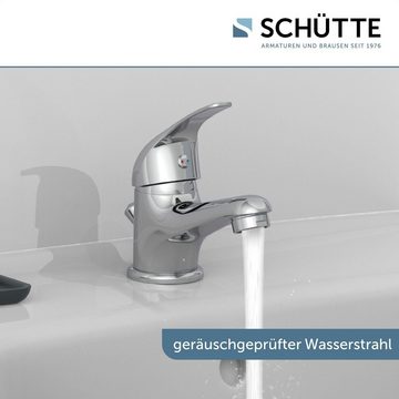 Schütte Waschtischarmatur ATHOS PLUS geräuscharme Kartusche, Marken-Mischdüse, inkl. Zugstange
