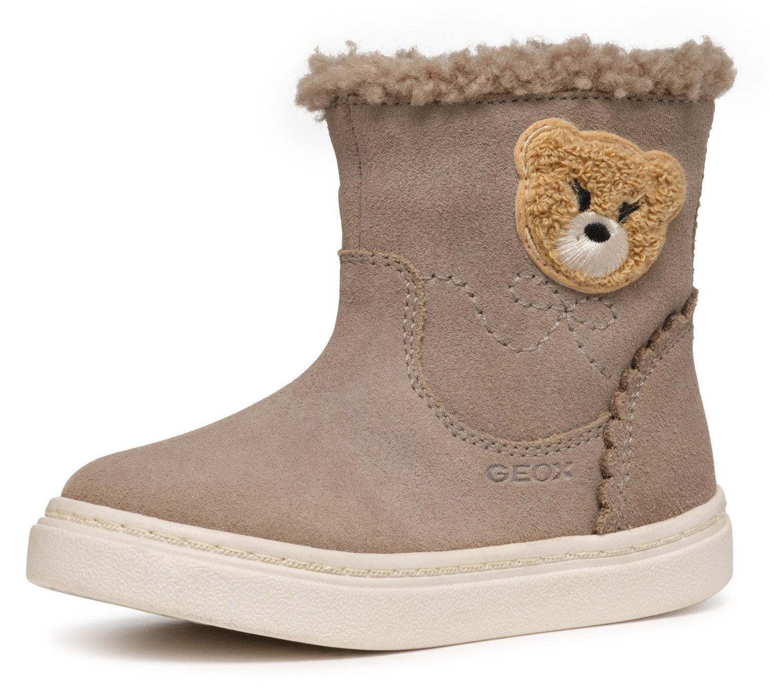 Geox B NASHIK GIRL A Winterboots Klettstiefel, Babystiefel Winterstiefel mit süßem Patch