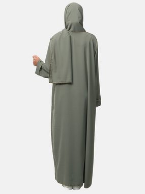 Elara Maxikleid Elara Damen Abaya mit Kopftuch (1-tlg)