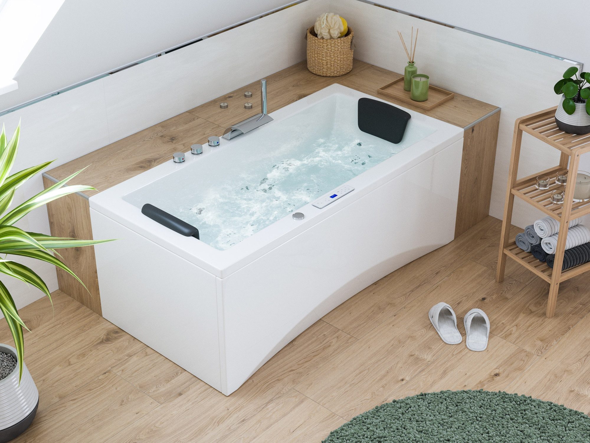 Magnolia Home Whirlpool Rechteck Whirlpool Unity 160x75 Made in Germany 22 Massagedüsen mit Ar
