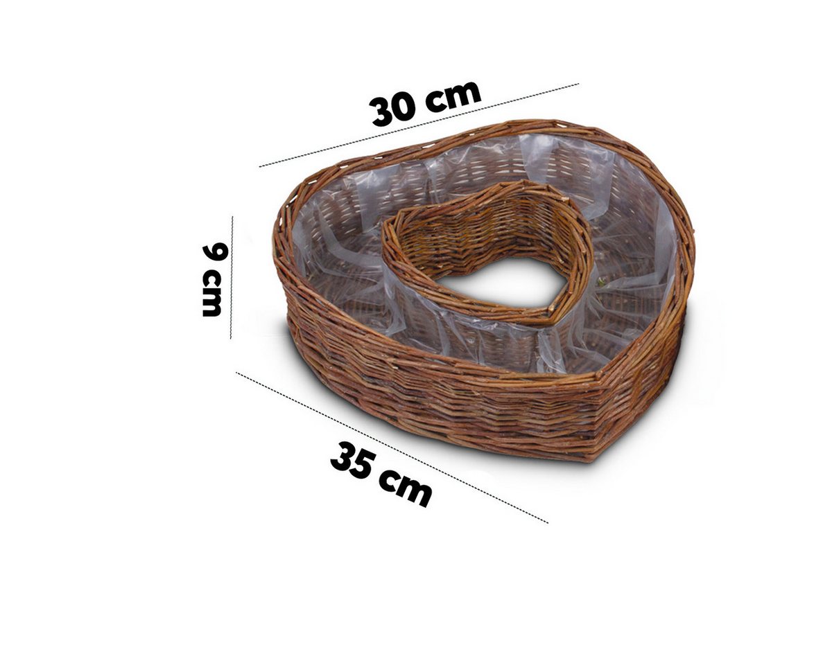 Thumbnail - matches21 HOME & HOBBY Blumentopf Herz Pflanz-Schalen für außen runde Pflanzherzen natur 35, 40 cm (1 St), Blumen-Körbe ...