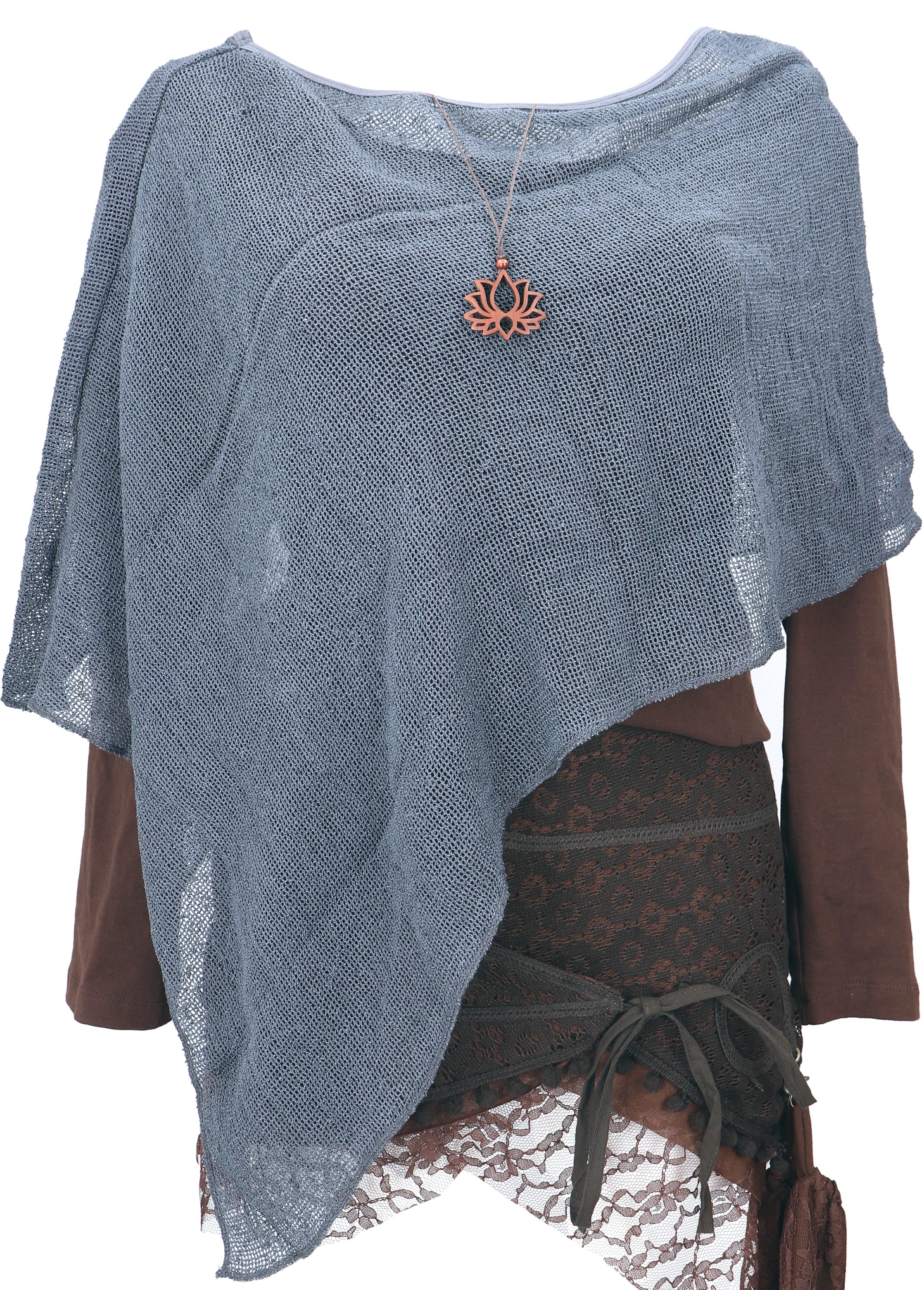 Guru-Shop Langjacke Goa Poncho, Sommerponcho, Festival Poncho, Pixi..