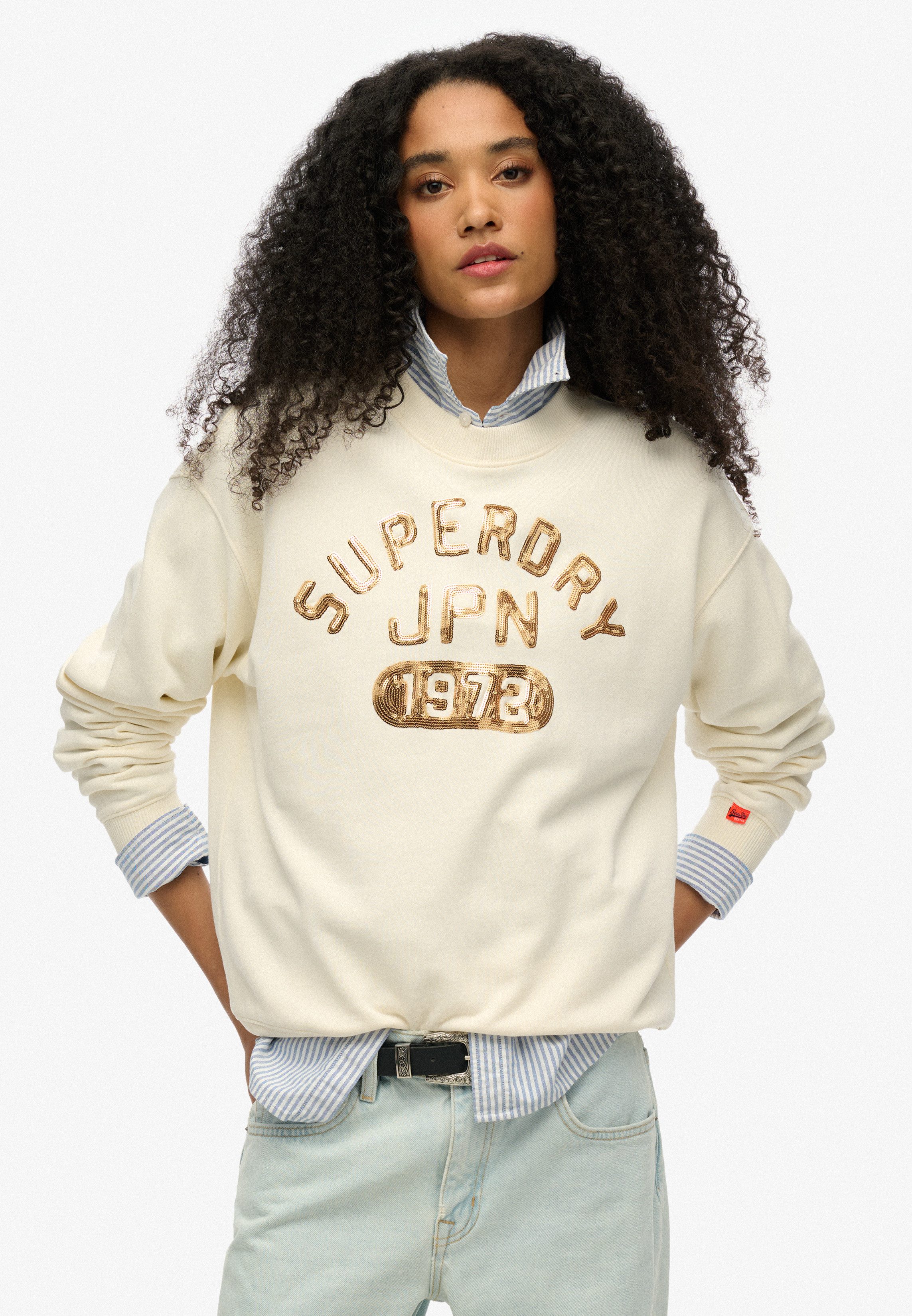 Sweatshirt EMBELLISHED VARSITY LOOSE CREW