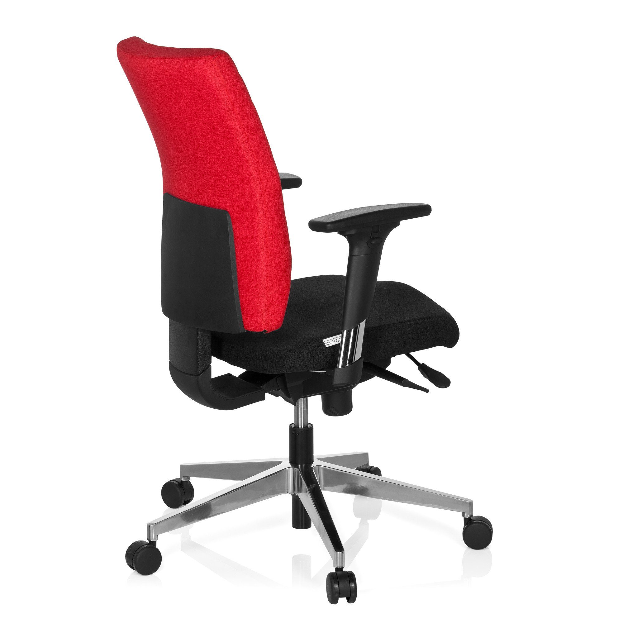 hjh OFFICE Drehstuhl Profi St), Schreibtischstuhl (1 350 Schwarz/Rot ergonomisch PRO-TEC Stoff Bürostuhl
