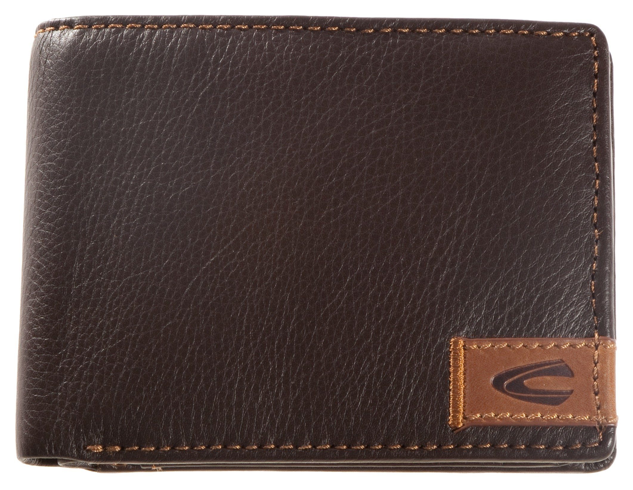 Geldbörse mit Steppnähten Horizontal trendigen braun CALIFORNIA wallet, active camel