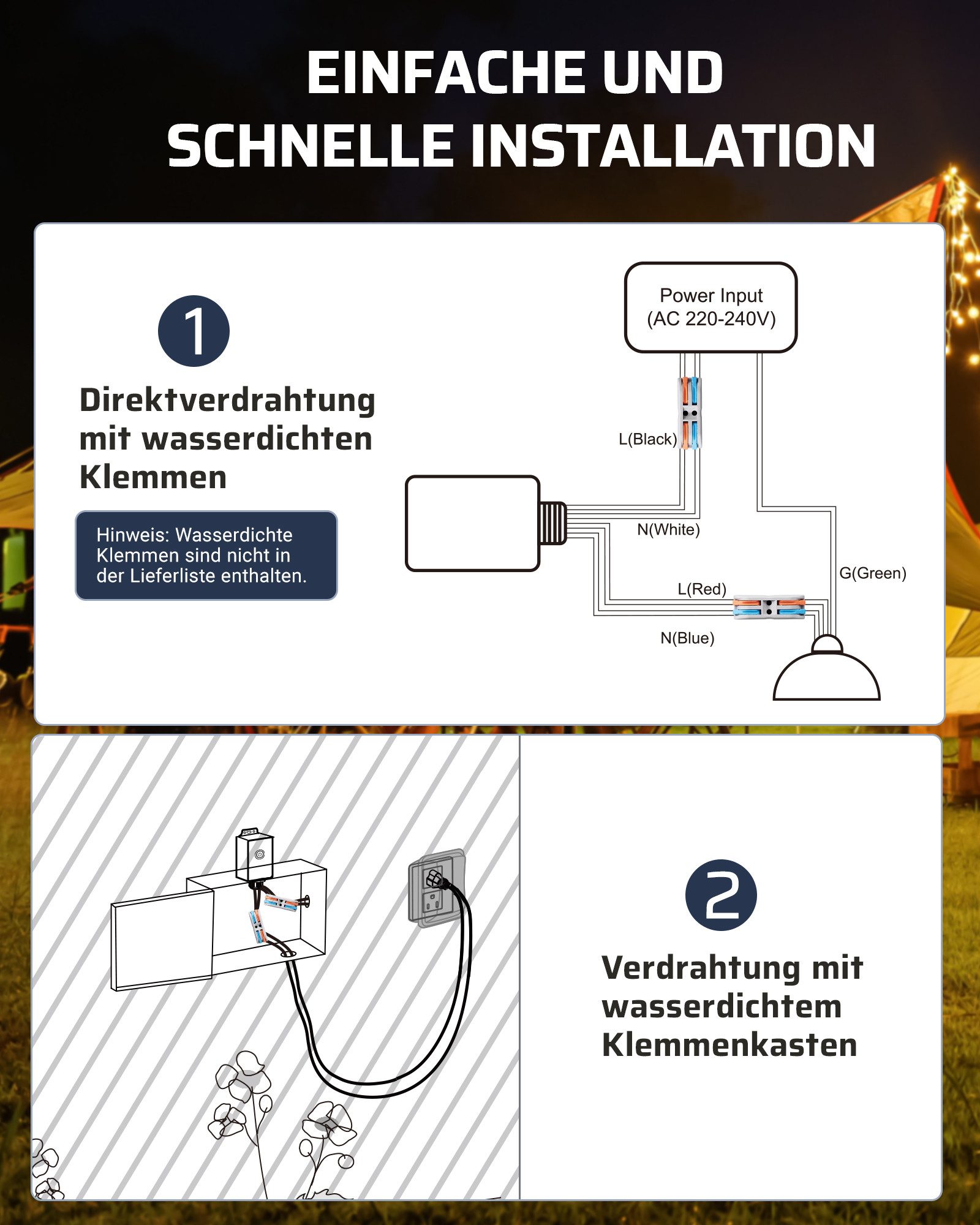 DEWENWILS Licht-Funksteuerung Funkschalter Außen, für Gartenbeleuchtung, Garagenbeleuchtung, Poolpumpen, Außenleuchten, 1-tlg., IP65 Wasserdicht – Bild 4 von 5