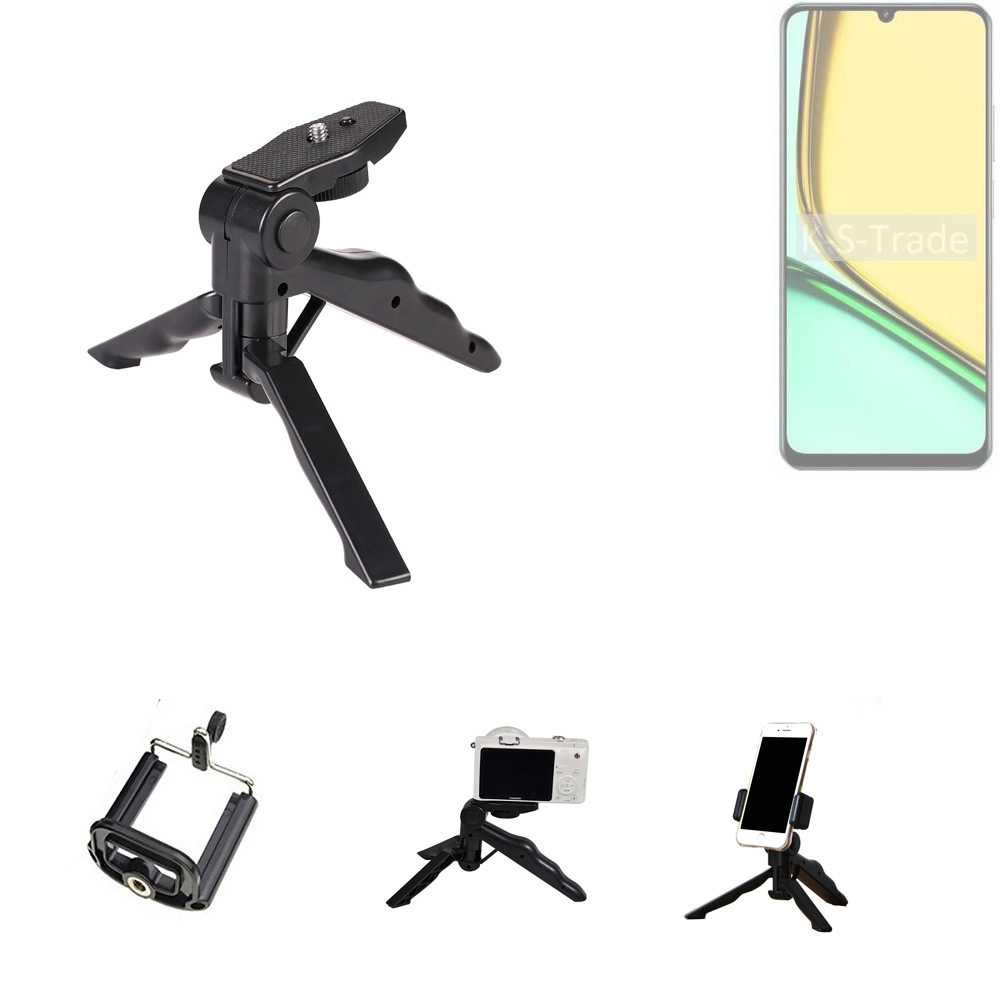 K-S-Trade Smartphone-Halterung für Realme C61 Global, (Stativ Tisch-Ständer Dreibein Handy-Stativ Ständer Mini-Stativ)