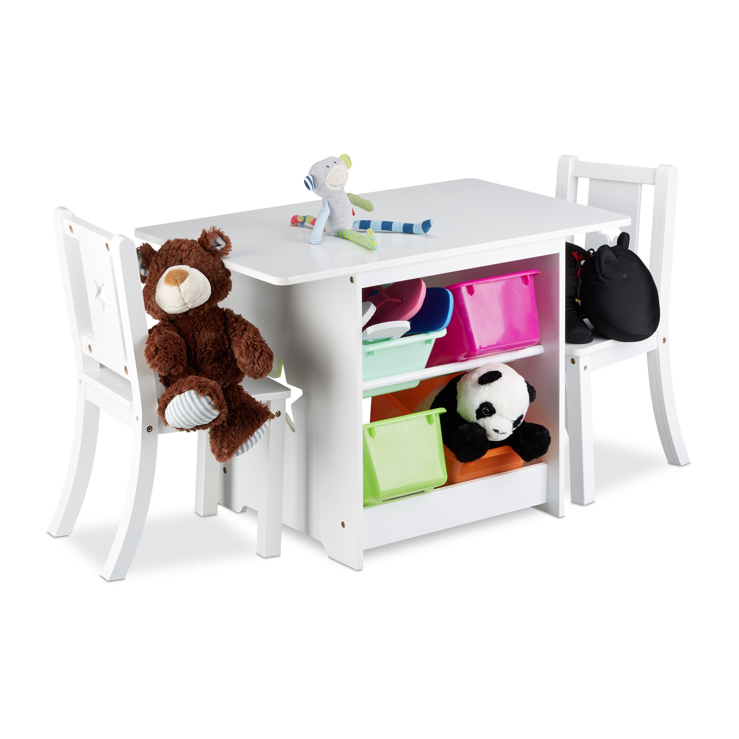 relaxdays Kindersitzgruppe mit Stauraum ALBUS