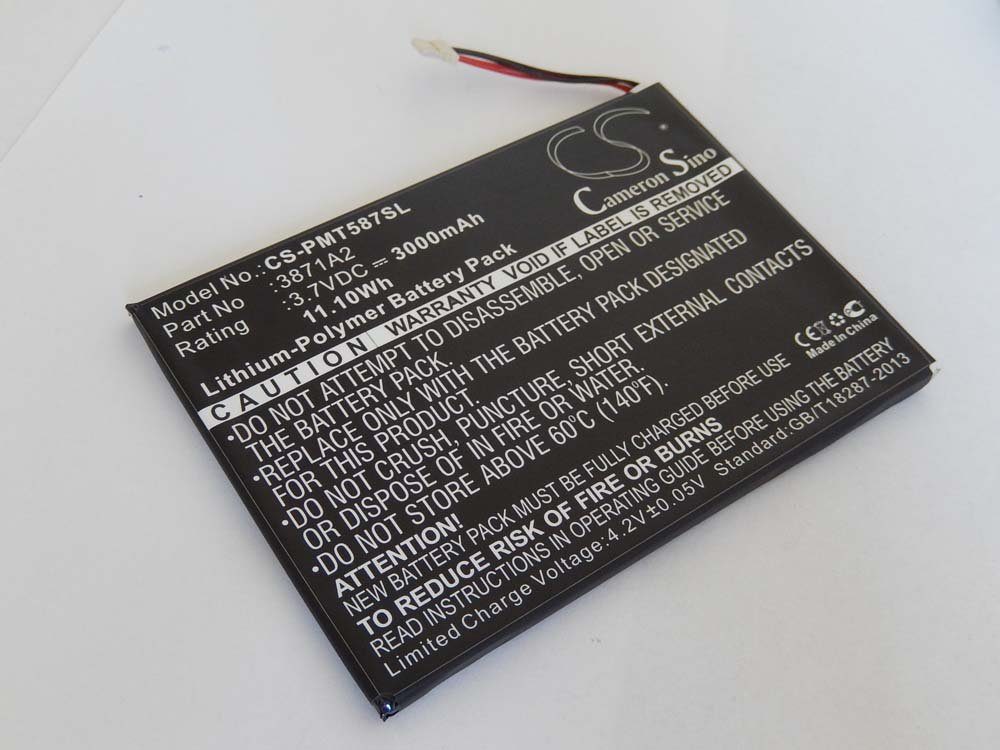 kompatibel (3,7 7.0 Li-Polymer MultiPad PMT5877C, Duo vhbw Prestigio V) Tablet-Akku Ultra 3000 mit mAh
