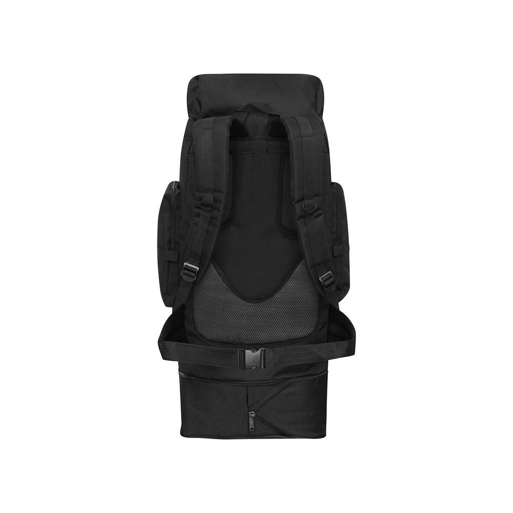 NILS CAMP Trekkingrucksack Militärrucksack Reiserucksack Outdoorrucksack (Spar-Set, 1-tlg., 75-90 x 41 x 30 cm), 100 l, 5 Fronttaschen, MOLLE-Panel, verkürzbar