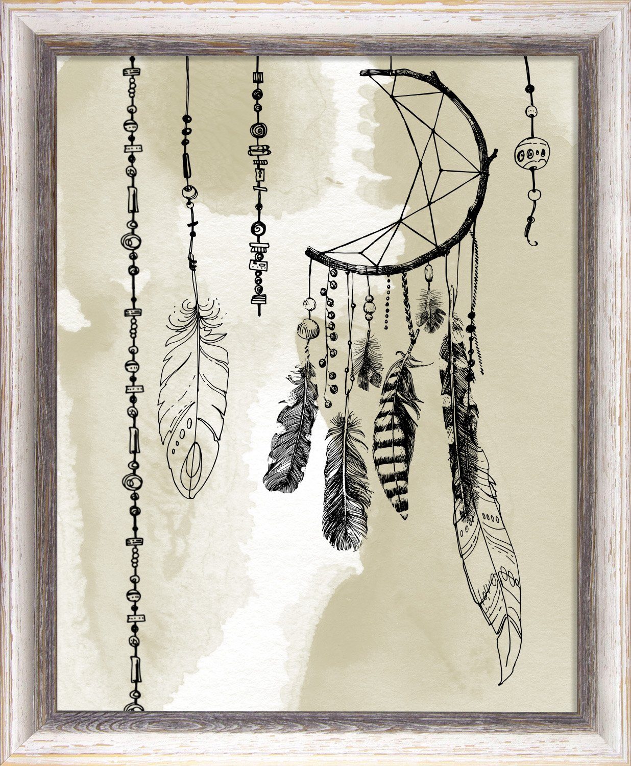 Einzelrahmen Bilderrahmen Amalfi, (1 Stück), 20x20 cm, Braun Weiß Vintage, Holz