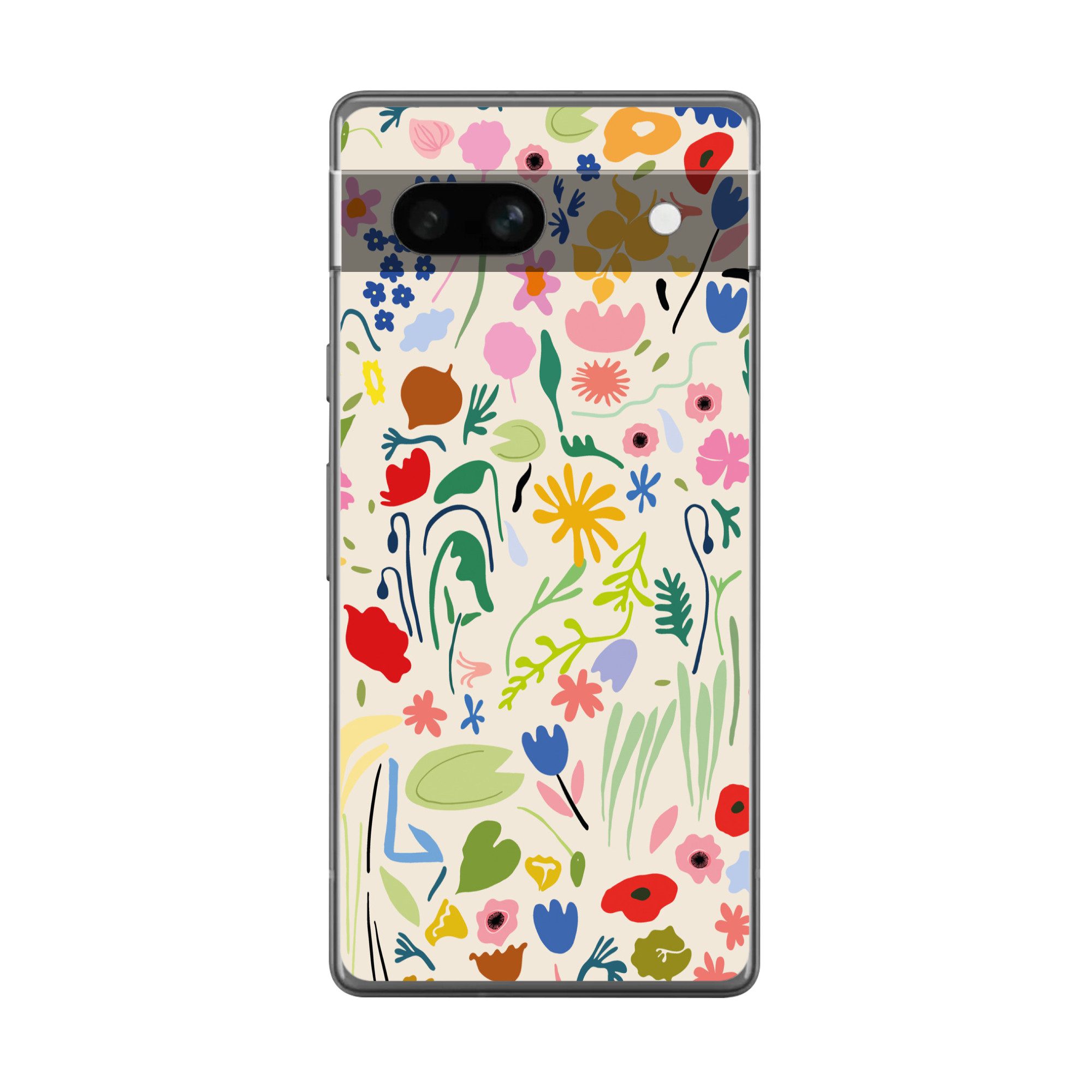MuchoWow Handyhülle für Google Pixel 7a Blumen - Muster - Pflanzen, Handy Case, Silikon, Bumper Case Dünn