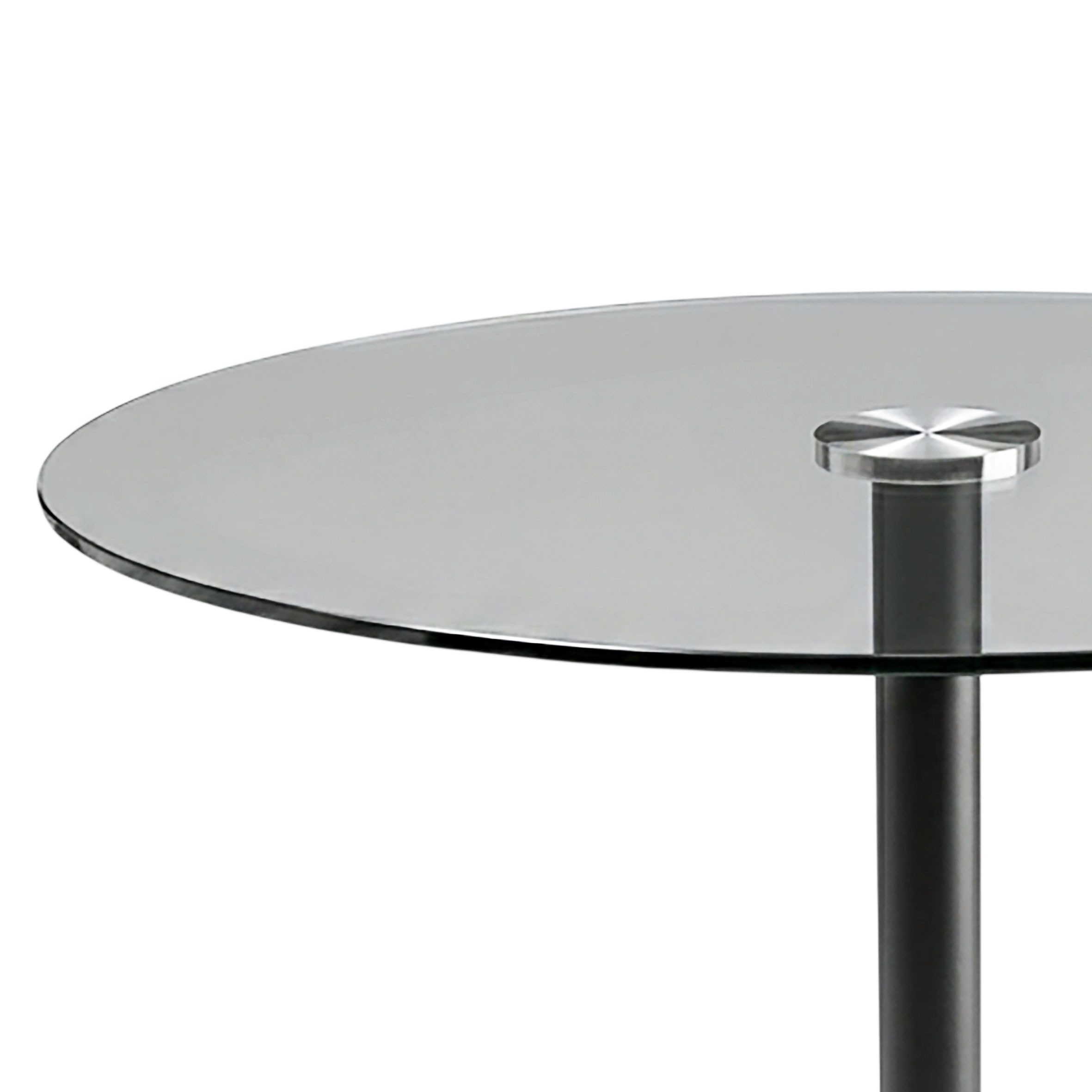 Spetebo Beistelltisch Metall Beistelltisch rund mit Glasplatte (H 53 x Ø 35 cm, 1-St., 1x Couchtisch), Standfuß von ca. 27 cm Durchmesser – Bild 5 von 5