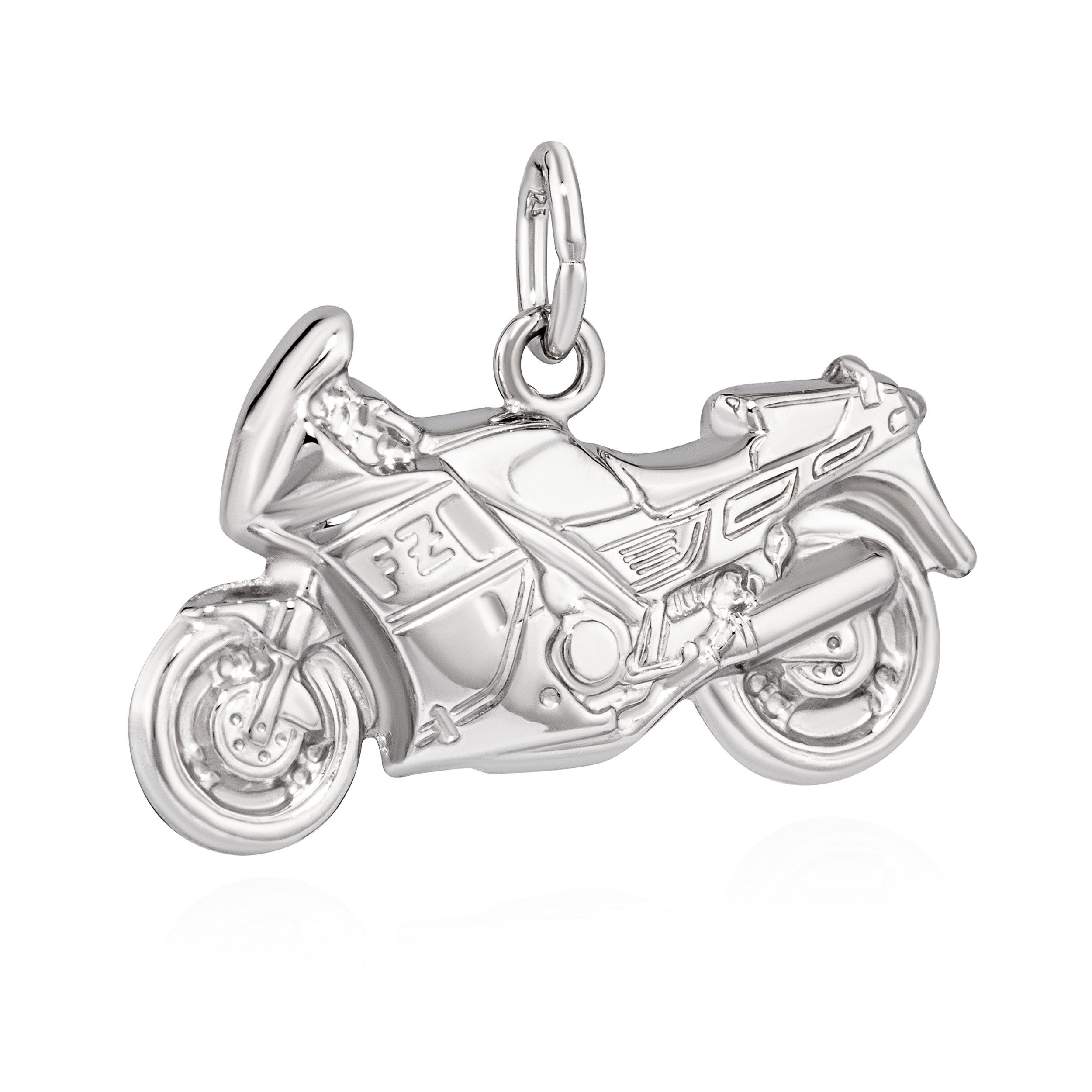Kettenanhänger 23,3x13mm Kettenanhänger Motorrad 925 Silber detalisierte Anhänger Da