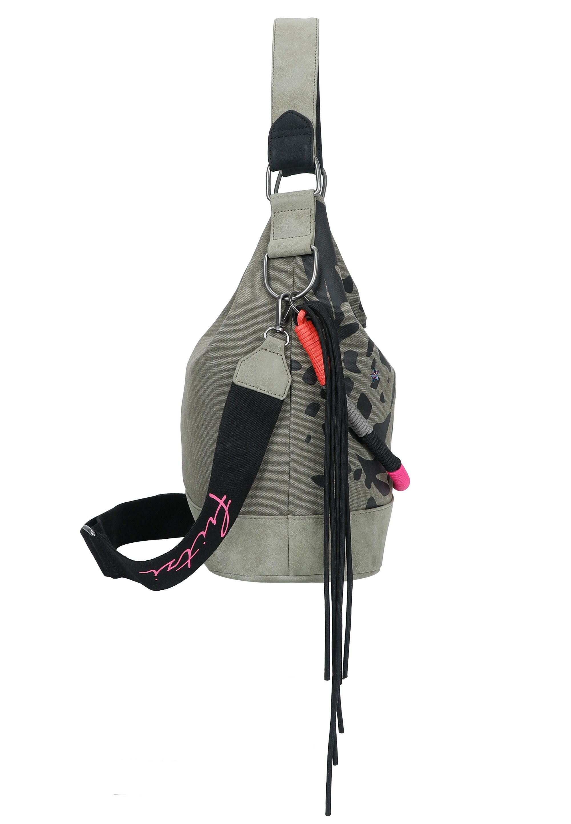 Fritzi aus Preußen Schultertasche Izzy07 Olga Limited Canvas Panther Spotty, mit abnehmbarem Fritzi-Anhänger – Bild 4 von 5