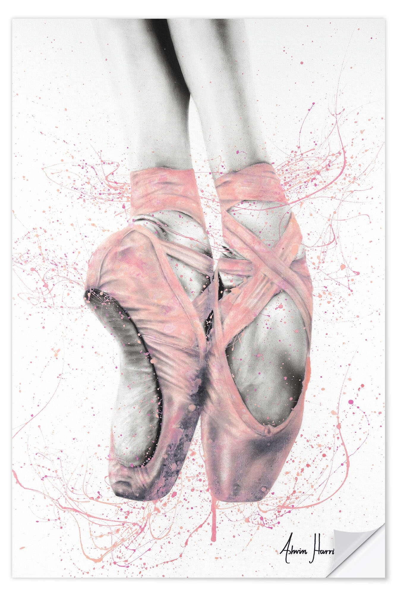 Posterlounge Wandfolie Ashvin Harrison, Hübsche Spitzen-Ballettschuhe, Kinderzimmer Modern Malerei