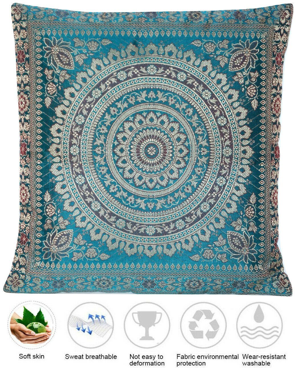 Ruwado Kissenbezug - Handgefertigt Dekokissen aus Indische Banarasi Seide - günstig online kaufen