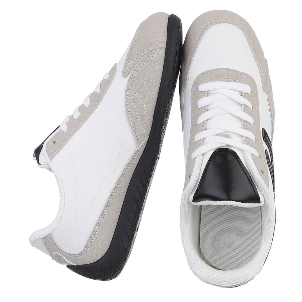 Ital-Design Moderne Damen Sneakers mit Komfort für Alltag und Freizeit Sneaker (90033097) Flach Sneakers Low in Weiß