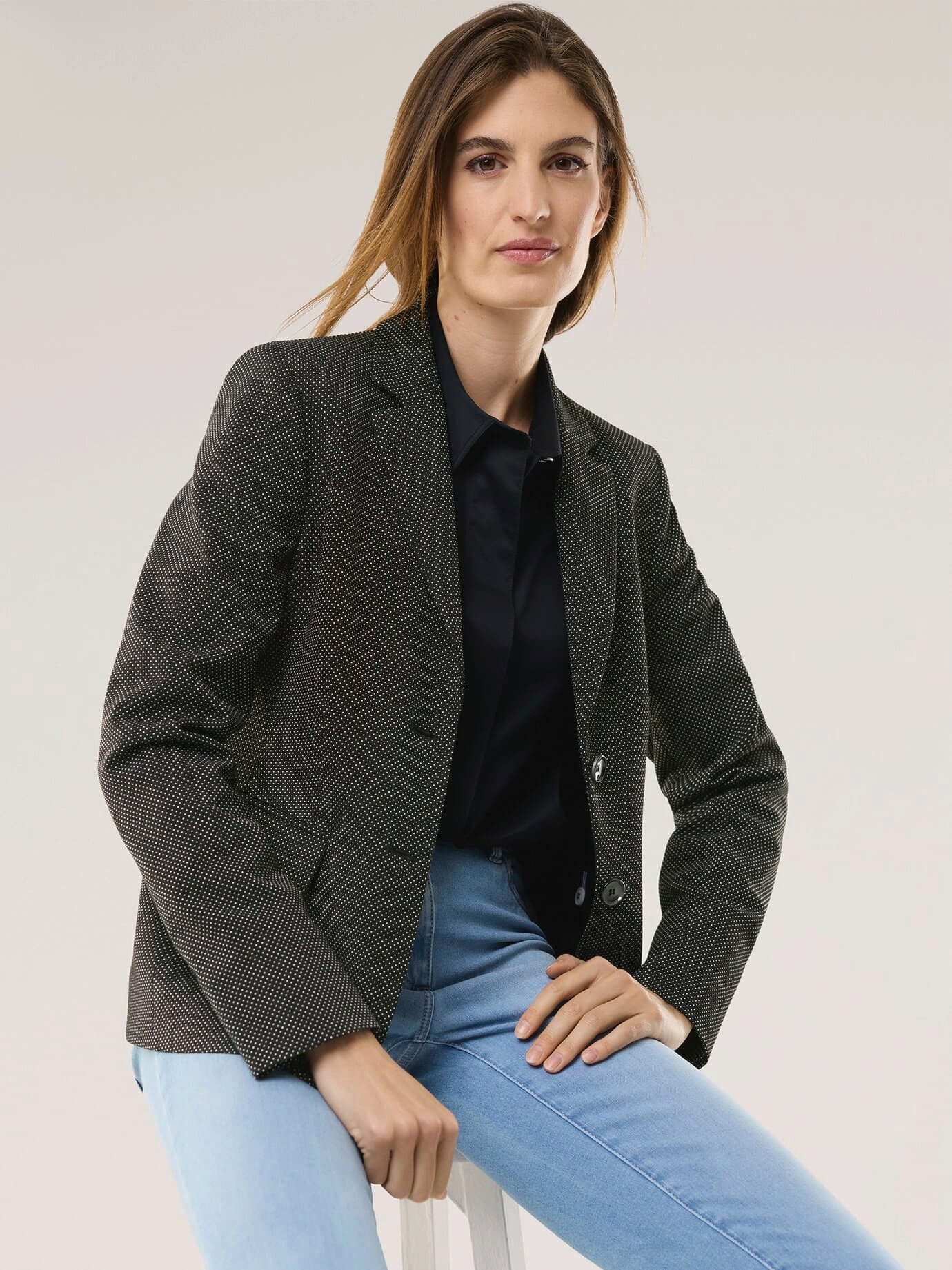 Walbusch Blusenblazer Damen Reversblazer Dots Reverskragen, modern
