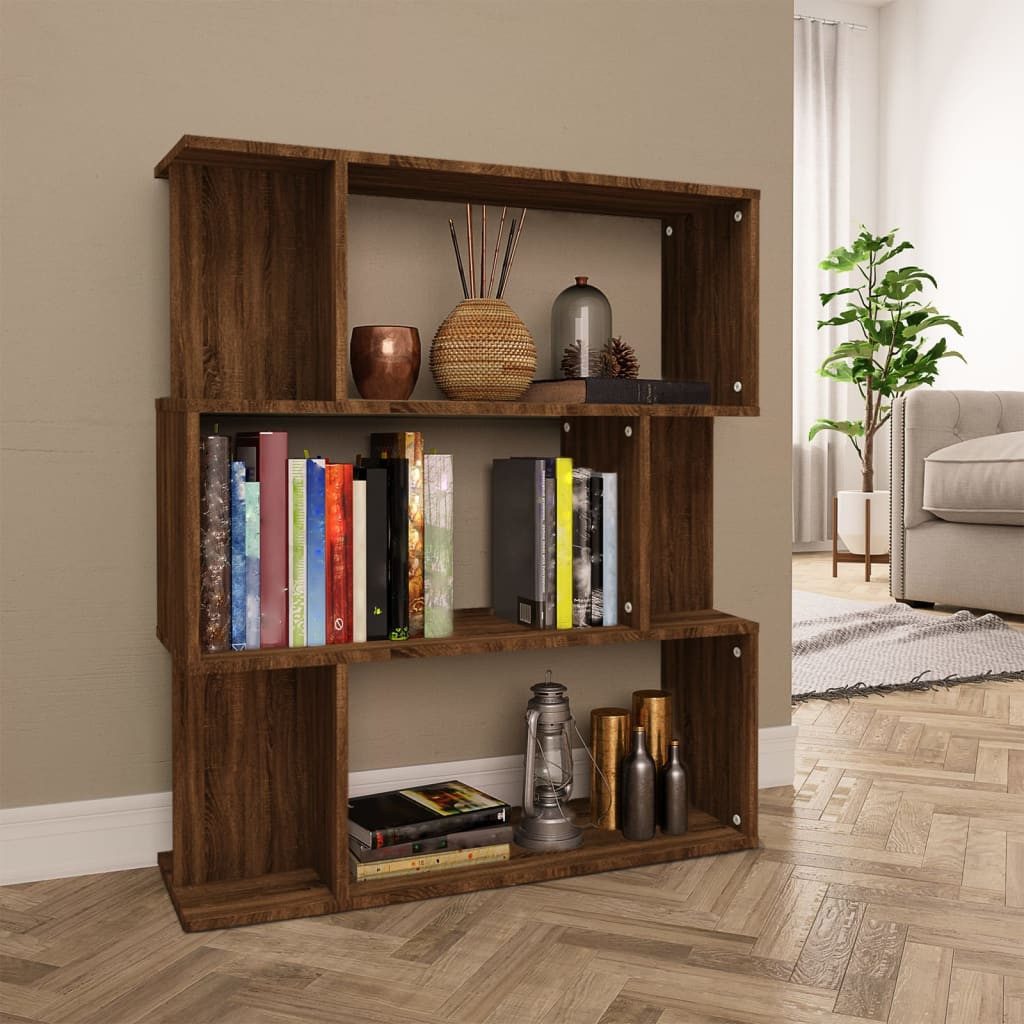 vidaXL Bücherregal Bücherregal/Raumteiler Braun Eiche 80x24x96 cm Holzwerkstoff, 1-tlg. – Bild 3 von 5
