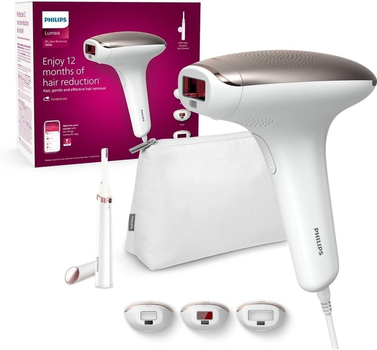 Lumea IPL-Haarentferner Prestige 3 seidig Philips glatte inkl. BRI923/00 Haut Aufsätze