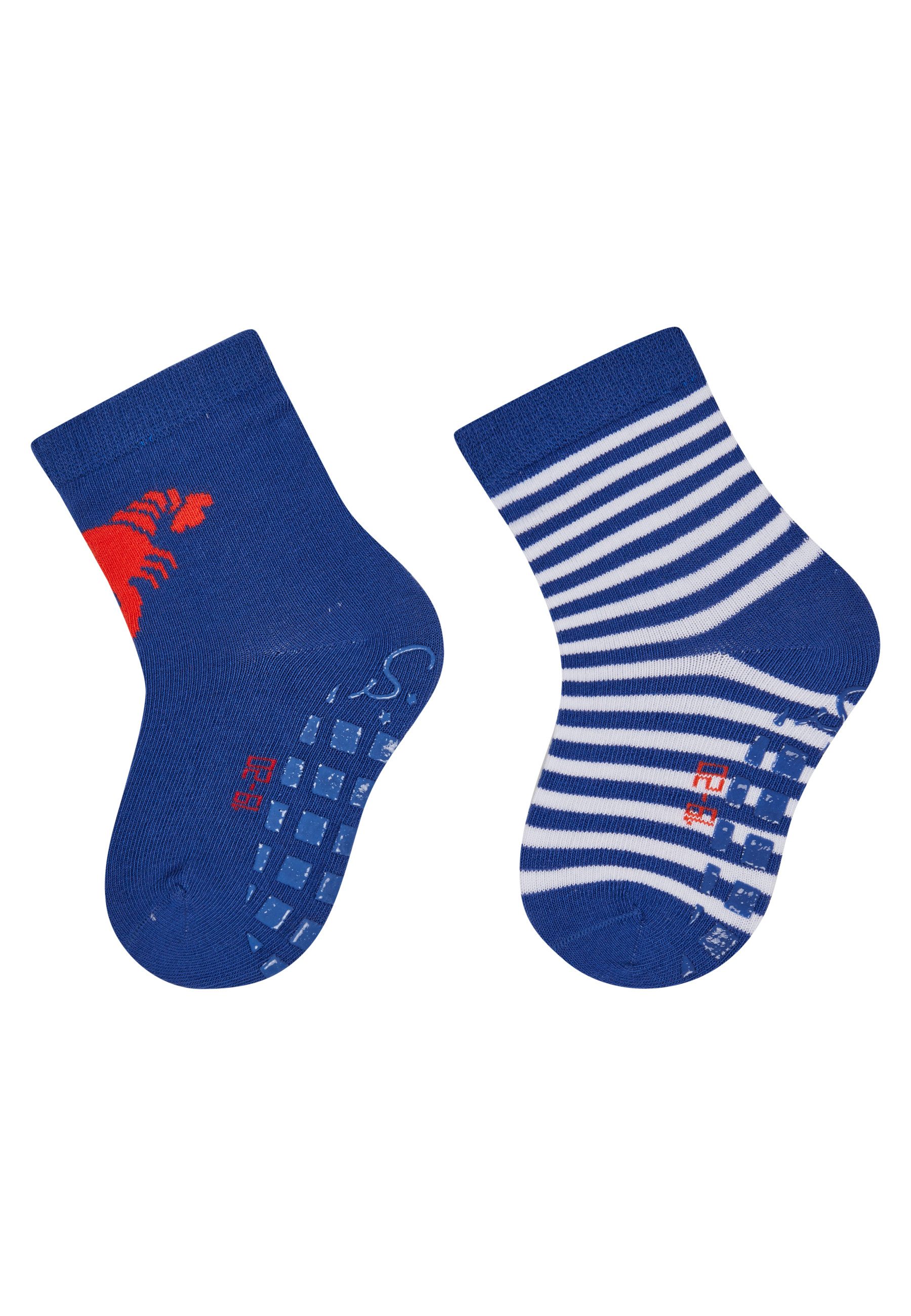 Sterntaler® ABS-Socken ABS Socken 2er-Pack Krebs (2-Paar, 2er-Pack) ABS Socken 2er-Pack, Krebs & Ringel, rutschfest, weich & atmungsaktiv