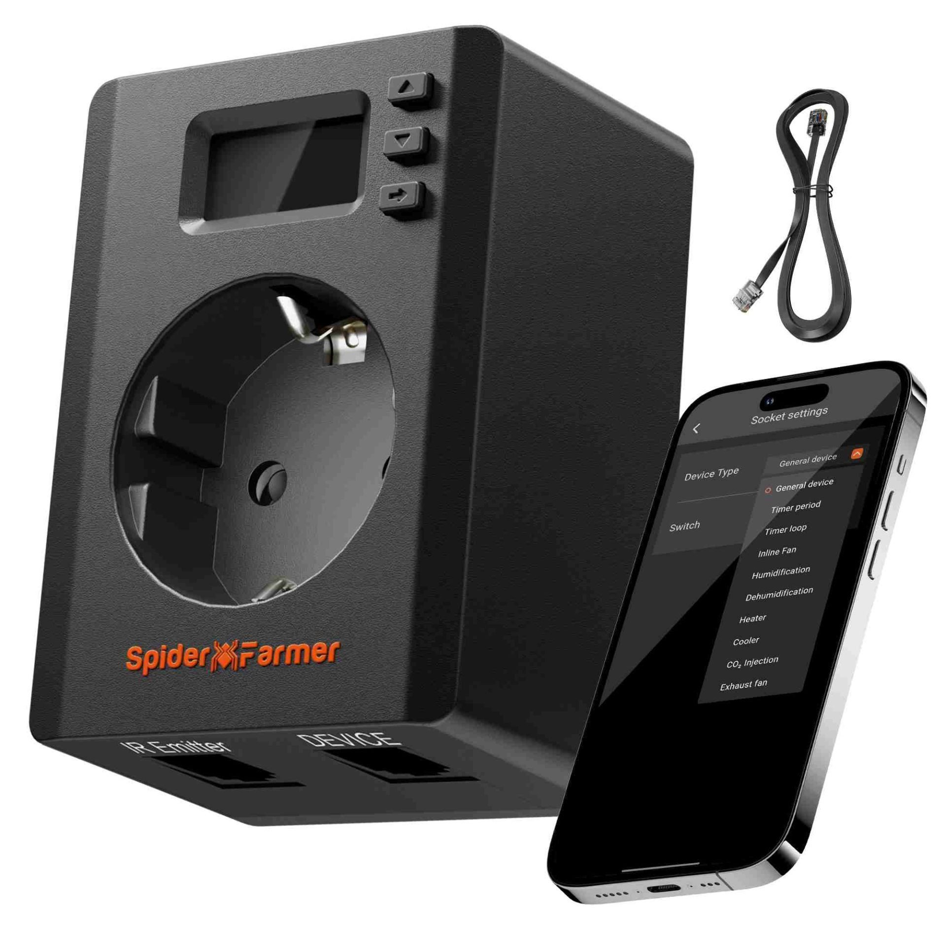 Spider Farmer WLAN-Steckdose Spider Farmer S-Station, Smarte WLAN Steckdose mit App Steuerung