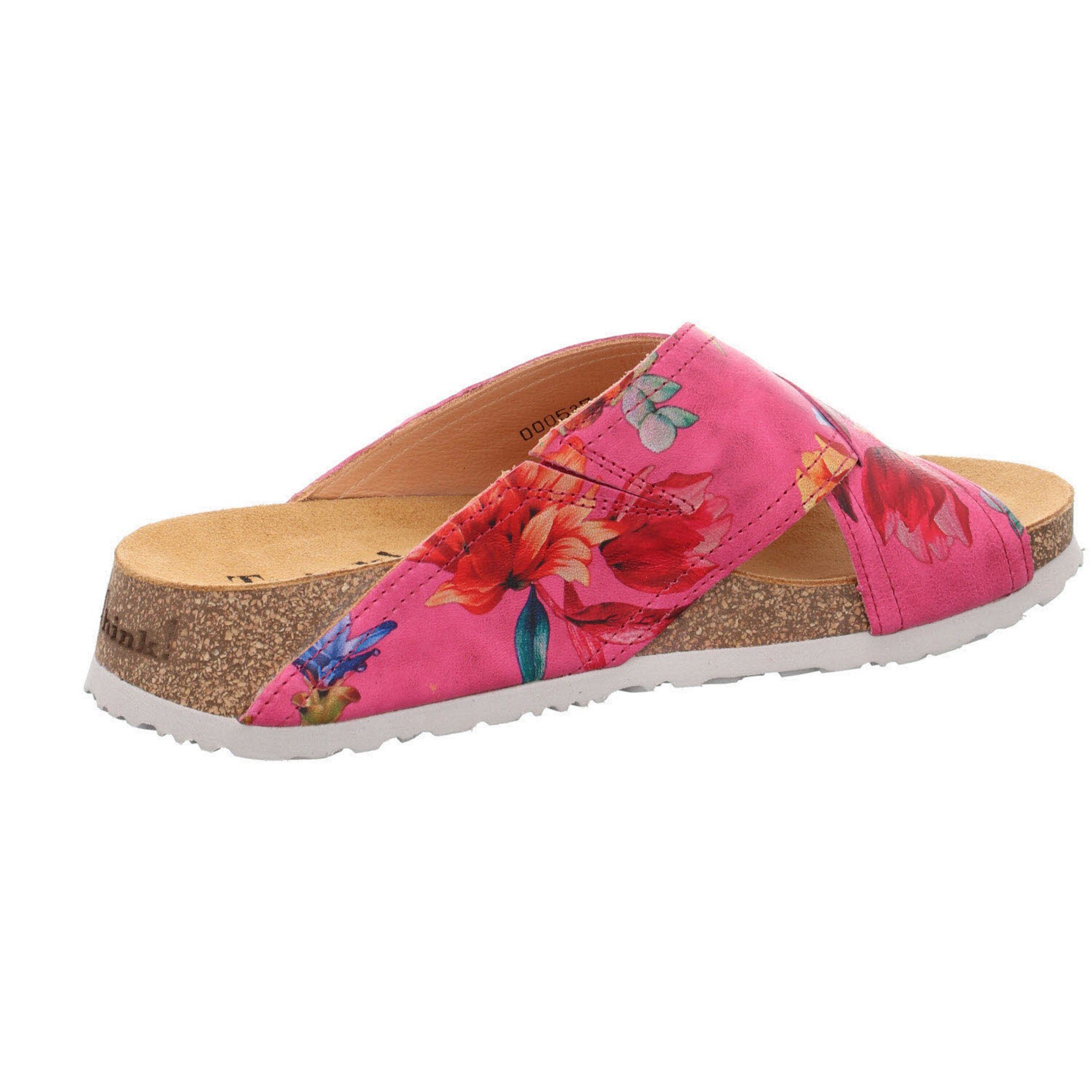 rosa Damen Think! Pantolette Pantoletten Koak 046023 Sandalen Glattleder Pantolette