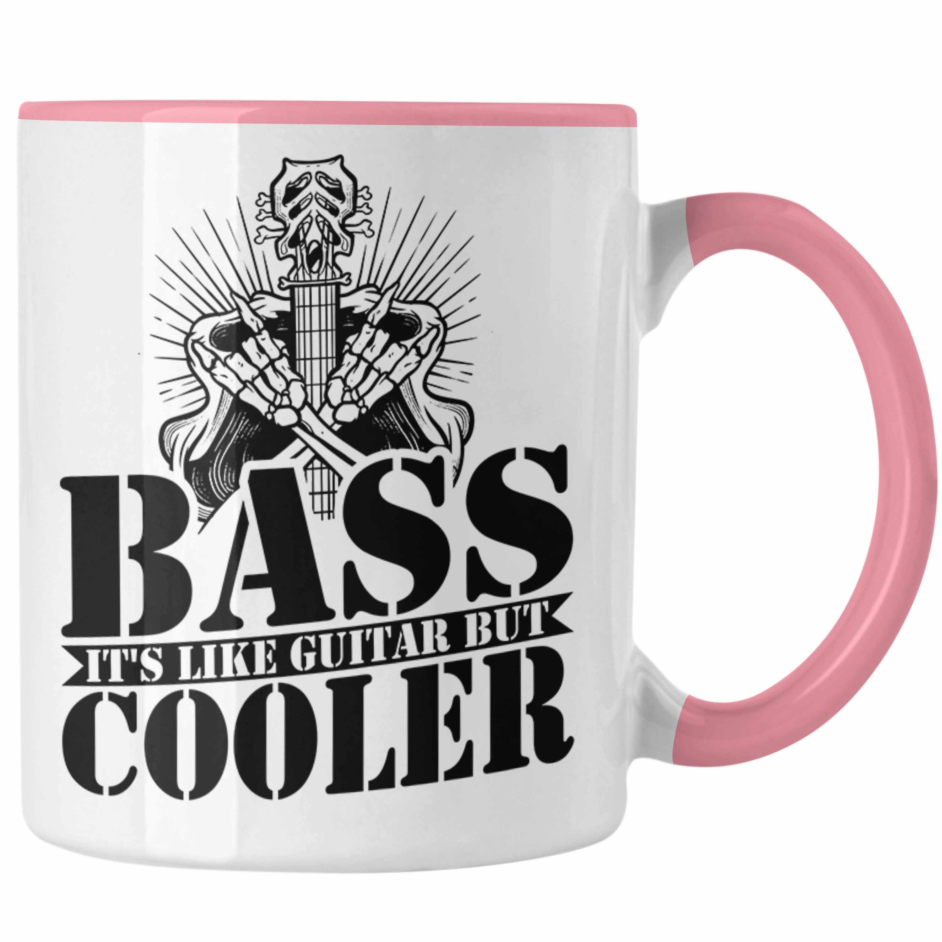 Trendation Tasse Bassist Tasse Geschenk Bass-Spieler Geschenkidee Kaffee-Becher Bass It Rosa