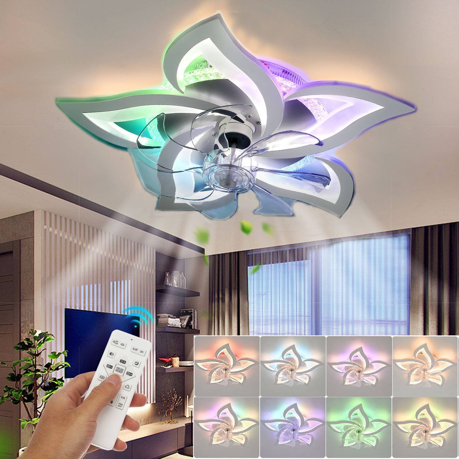 LETGOSPT Deckenleuchte 54W Blütenform LED Deckenlampe günstig online kaufen