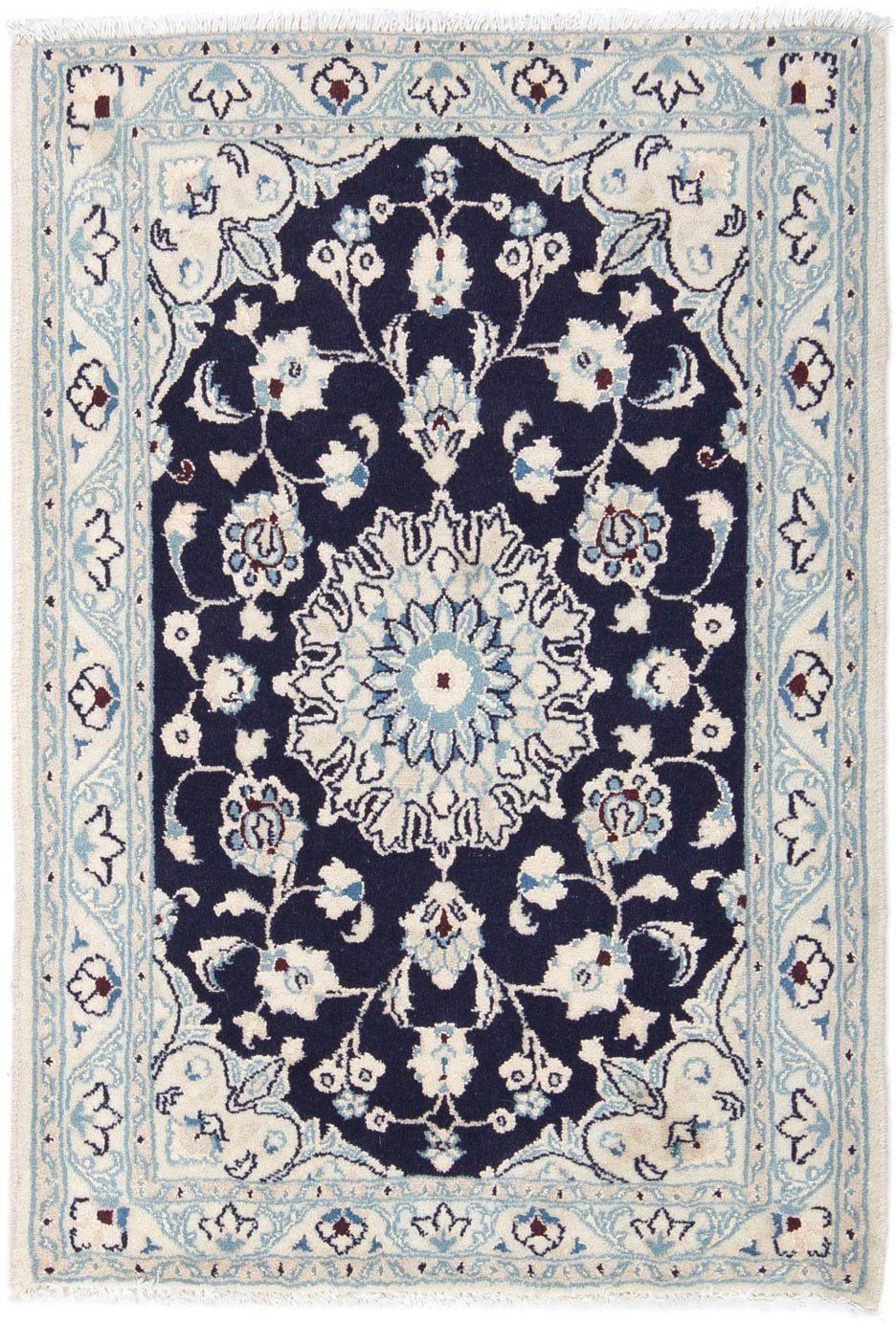 Wollteppich Yalameh Medaillon Blu 102 10 scuro morgenland, Höhe: Handgeknüpft mm, cm, 151 x rechteckig