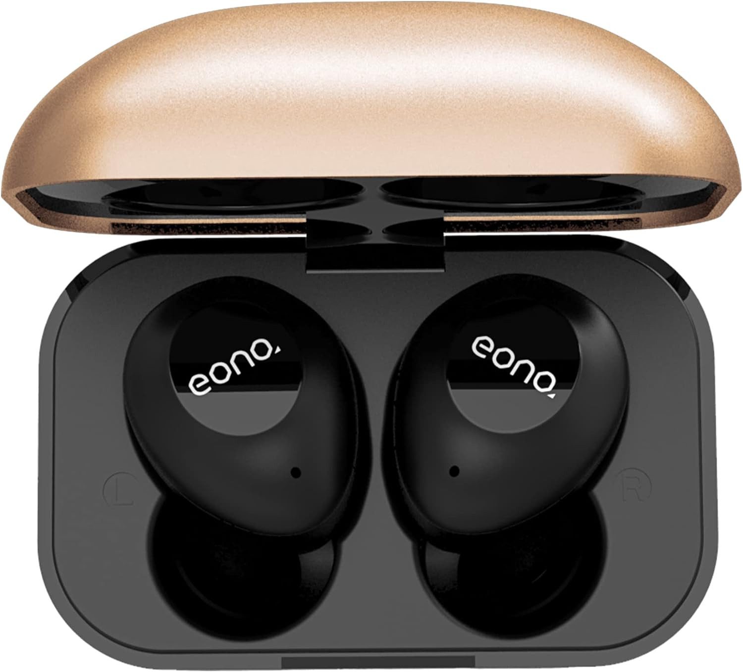 Eono Passform und unglaublichem In-Ear-Kopfhörer (Bis zu 24 Stunden Spielzeit mit der Metallic-Ladestation und USB-C-Schnellladung für langanhaltenden Hörgenuss., Komfort und IPX7-Schutz für unterbrechungsfreien Genuss beim Fernsehen)