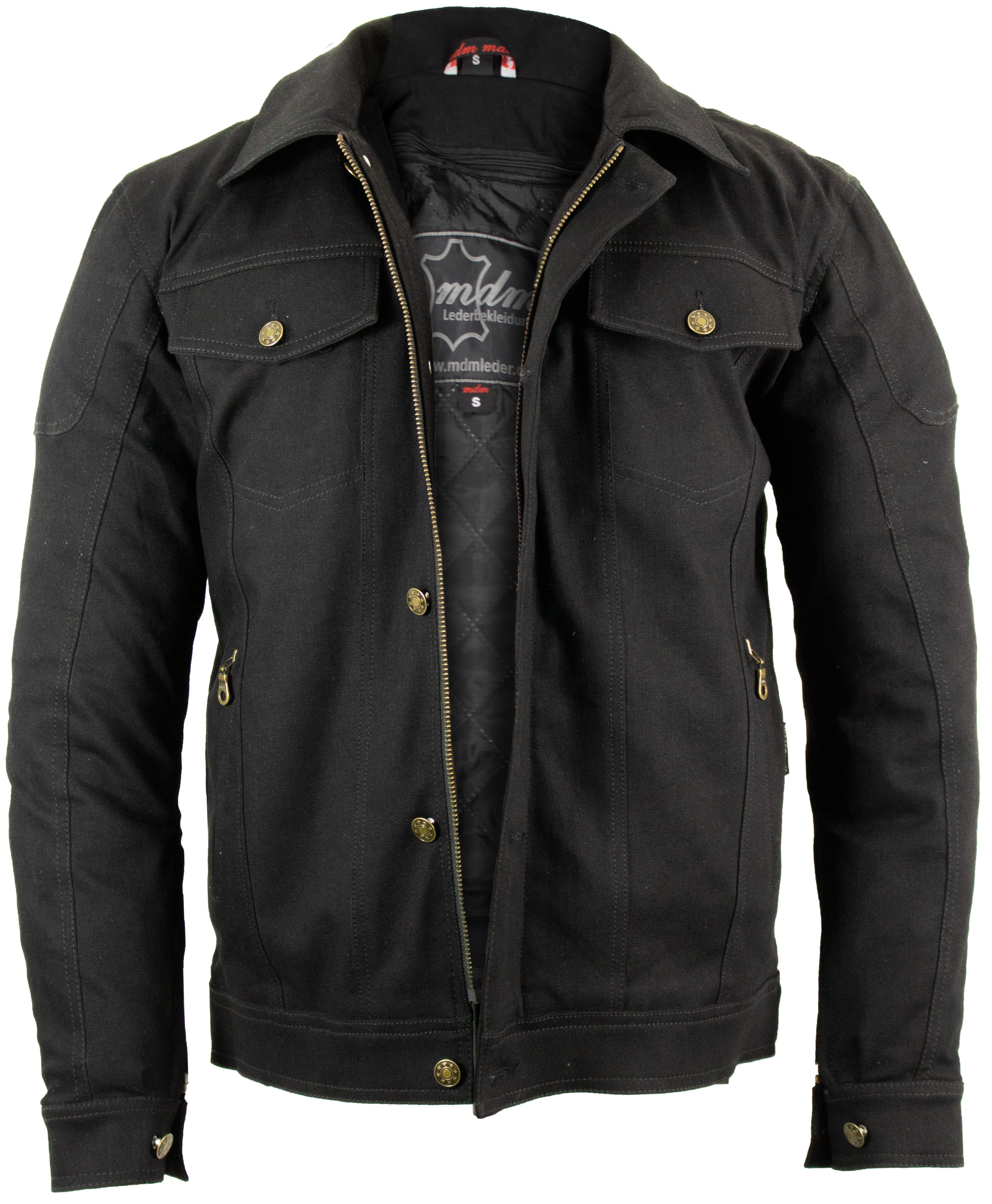 MDM Motorradjacke Motorrad Jeans Jacke mit Protektoren in Schwarz, Grau oder Blau erhältlich – Bild 3 von 5