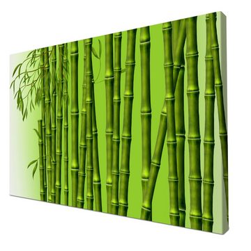 wandmotiv24 Leinwandbild Bambuszweige, Blumen und Pflanzen (1 St), Wandbild, Wanddeko, Leinwandbilder in versch. Größen