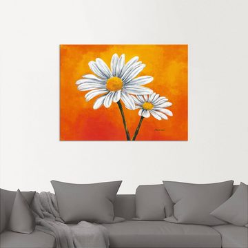 Artland Wandbild Margeriten auf Orange, Blumen (1 St), als Alubild, Leinwandbild, Wandaufkleber oder Poster in versch. Größen