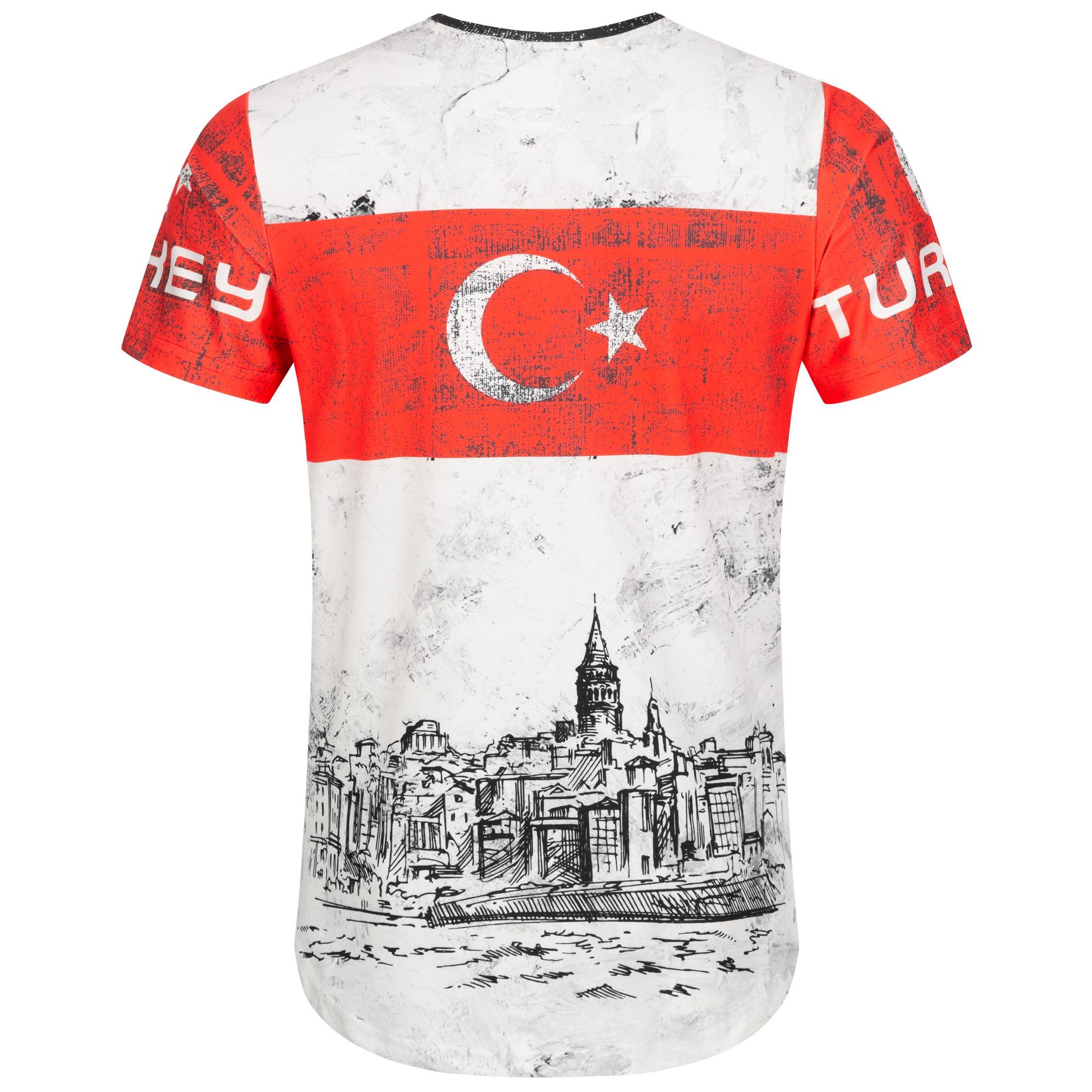 Rundhalsausschnitt Crew Länder FAN Herren Neck Shirt Oversize EM Türkei WM T-Shirt mit REPUBLIX